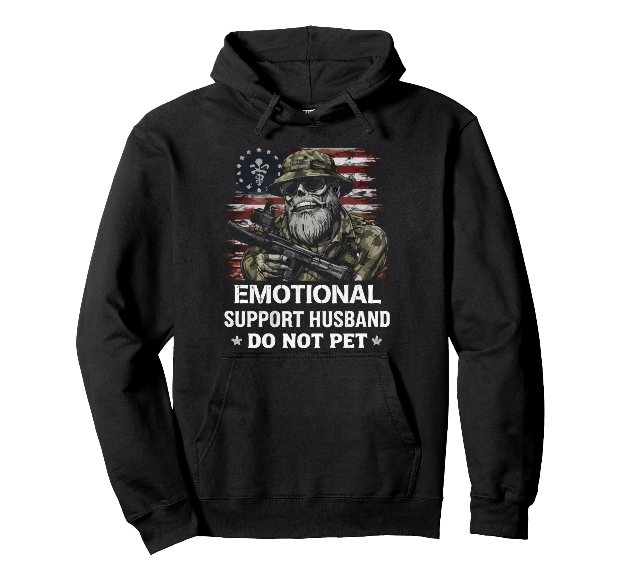 Emotional Support Husband Do Not Pet Hoodie - Minimalist Print Men Women - T-Shirt, Sweatshirt, Hoodie