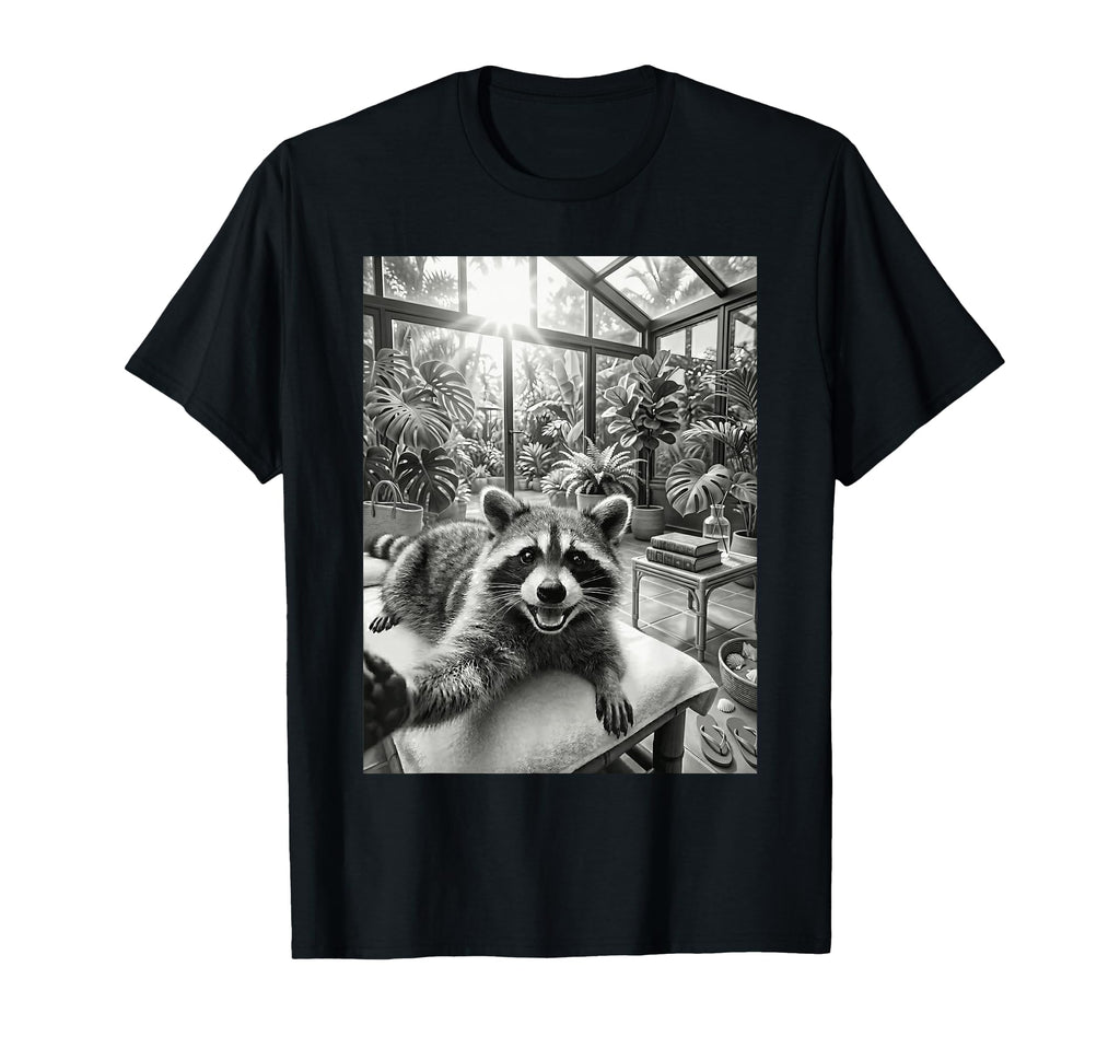 Funny Raccoon Spa Day Meme Self Care T-Shirt - Casual Everyday Wear Unisex - T-Shirt, Sweatshirt, Hoodie