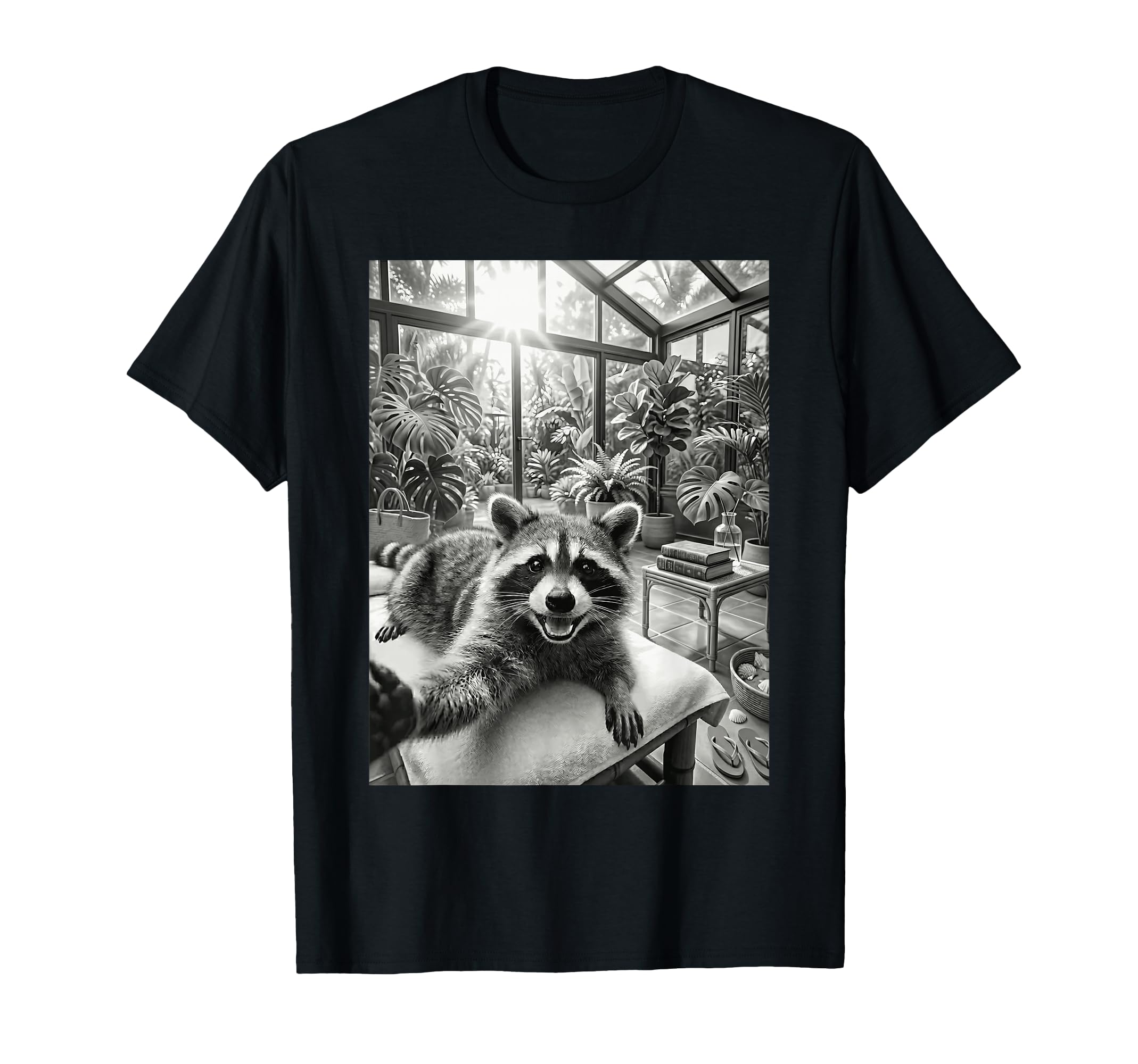 Funny Raccoon Spa Day Meme Self Care T-Shirt - Casual Everyday Wear Unisex - T-Shirt, Sweatshirt, Hoodie