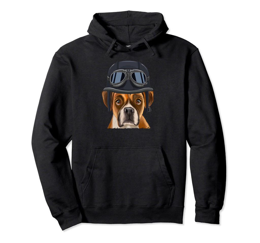 Funny Motorcycle Helmet Boxer Hoodie - Custom Art Print for Adults - T-Shirt, Sweatshirt, Hoodie