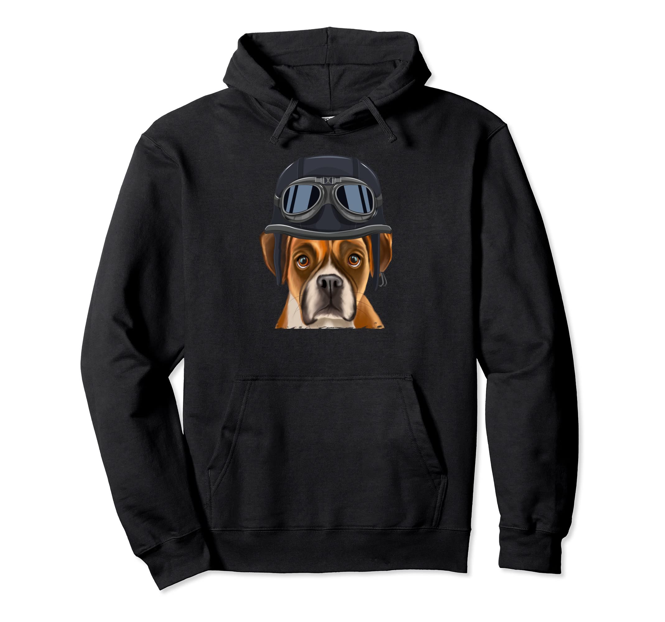 Funny Motorcycle Helmet Boxer Hoodie - Custom Art Print for Adults - T-Shirt, Sweatshirt, Hoodie