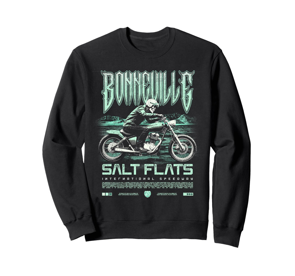 Bonneville Salt Flats Motorcycle Sweatshirt - Aesthetic Graphic Men Women - T-Shirt, Sweatshirt, Hoodie