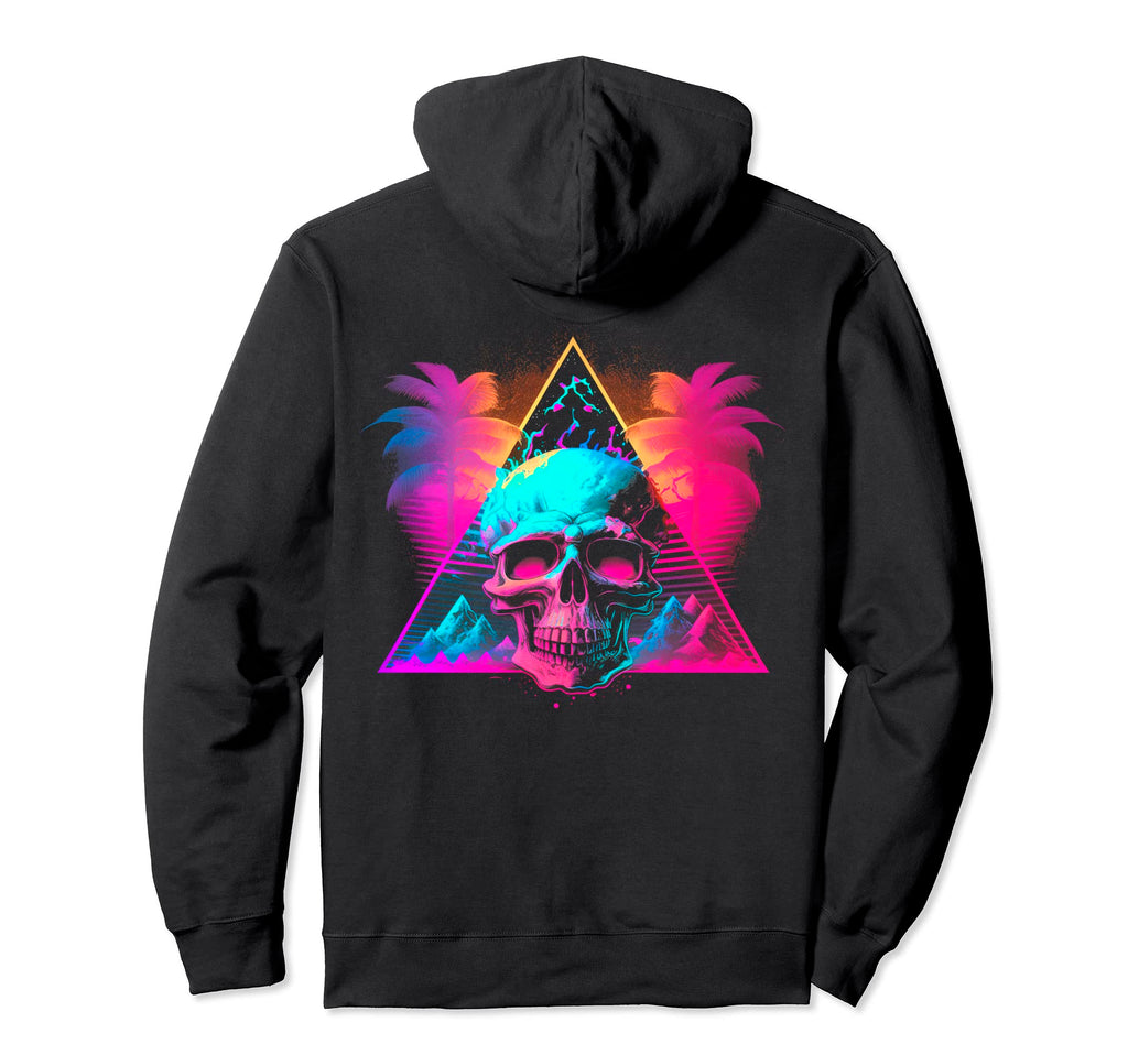 Skull Vaporwave Retrowave Aesthetic Hoodie - Aesthetic Graphic Unisex - T-Shirt, Sweatshirt, Hoodie