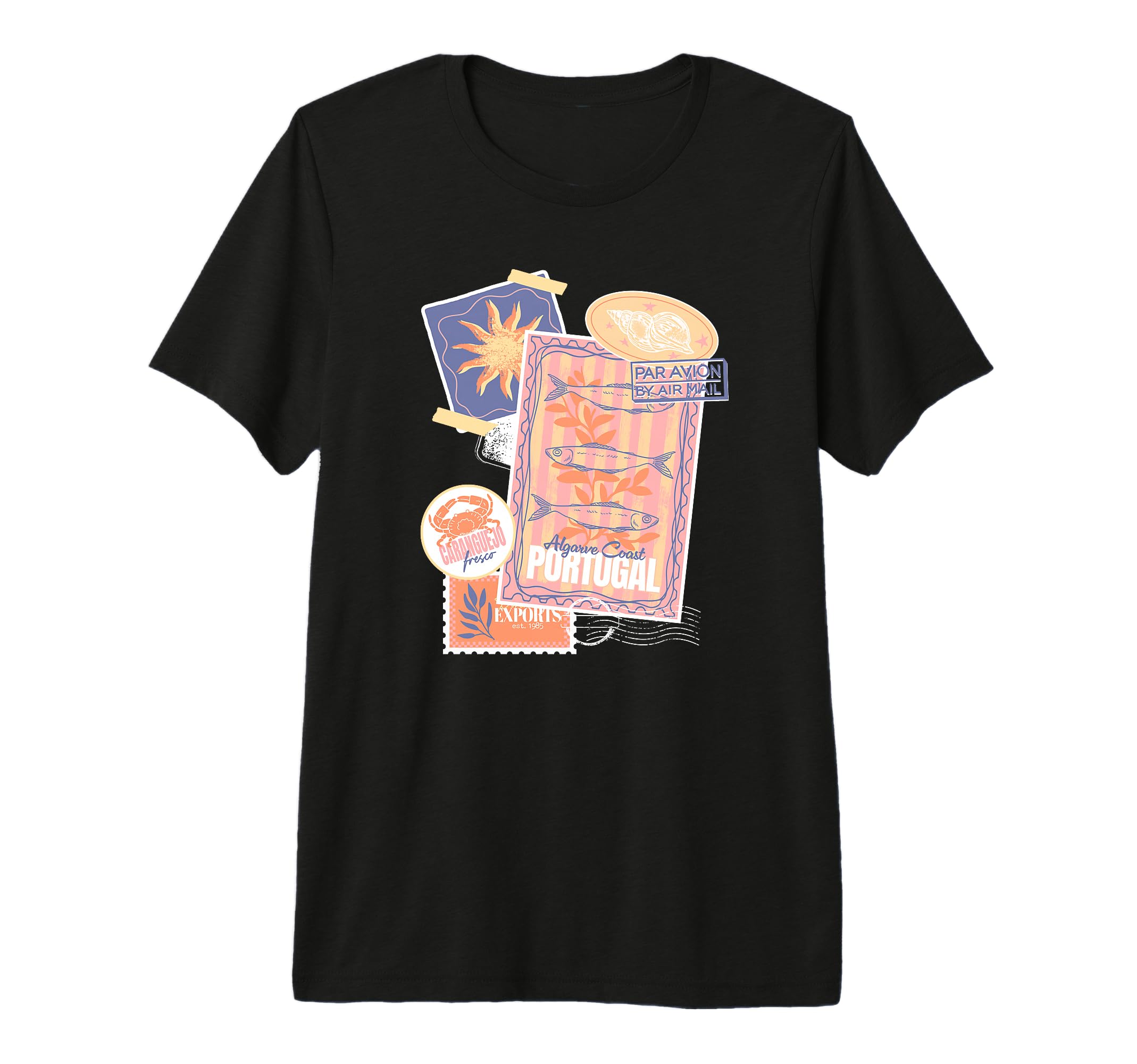 Postcard And Stamp Aesthetic Collage T-Shirt - Graphic Print for Adults - T-Shirt, Sweatshirt, Hoodie