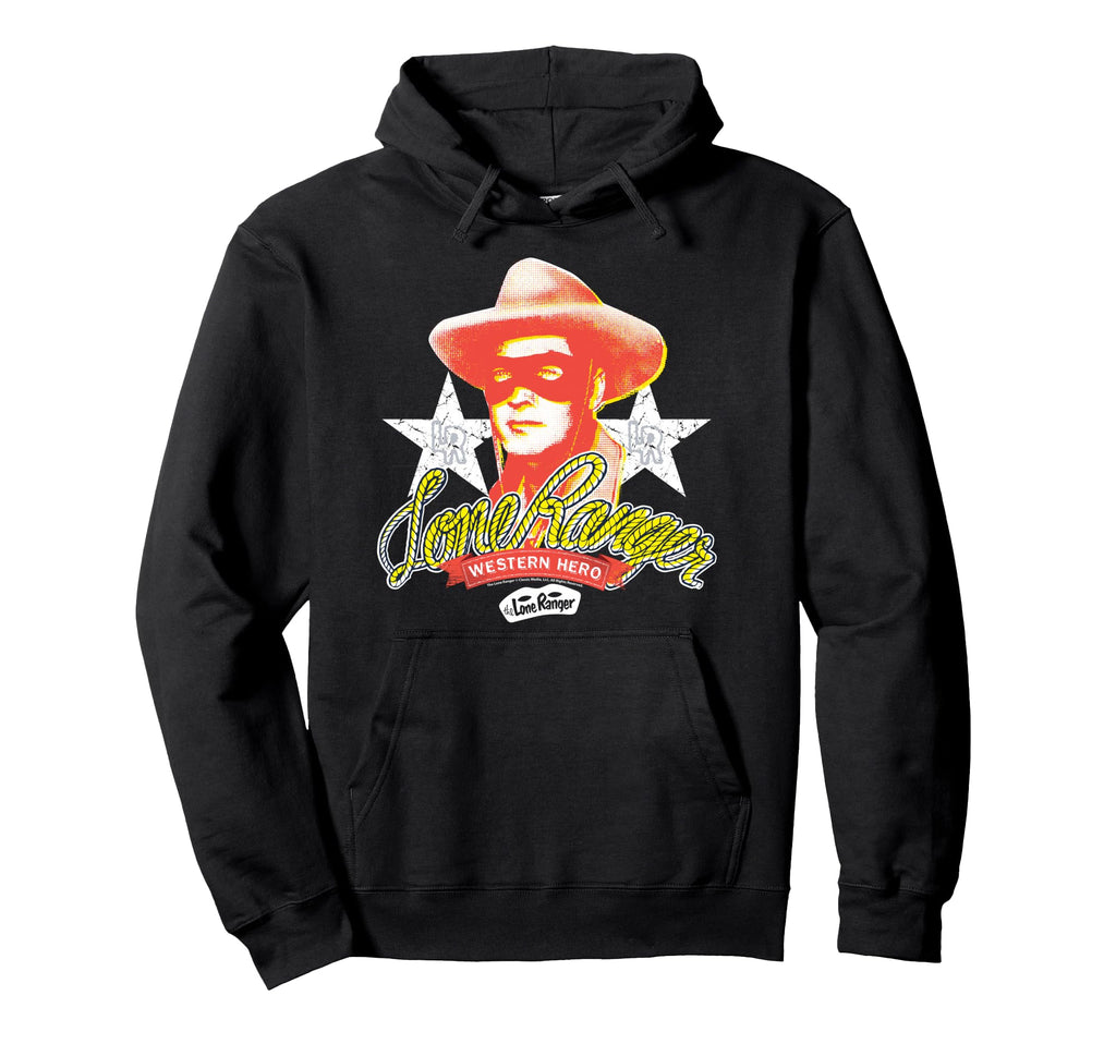 Lone Ranger Western Hero Portrait Hoodie - Minimalist Print for Adults - T-Shirt, Sweatshirt, Hoodie
