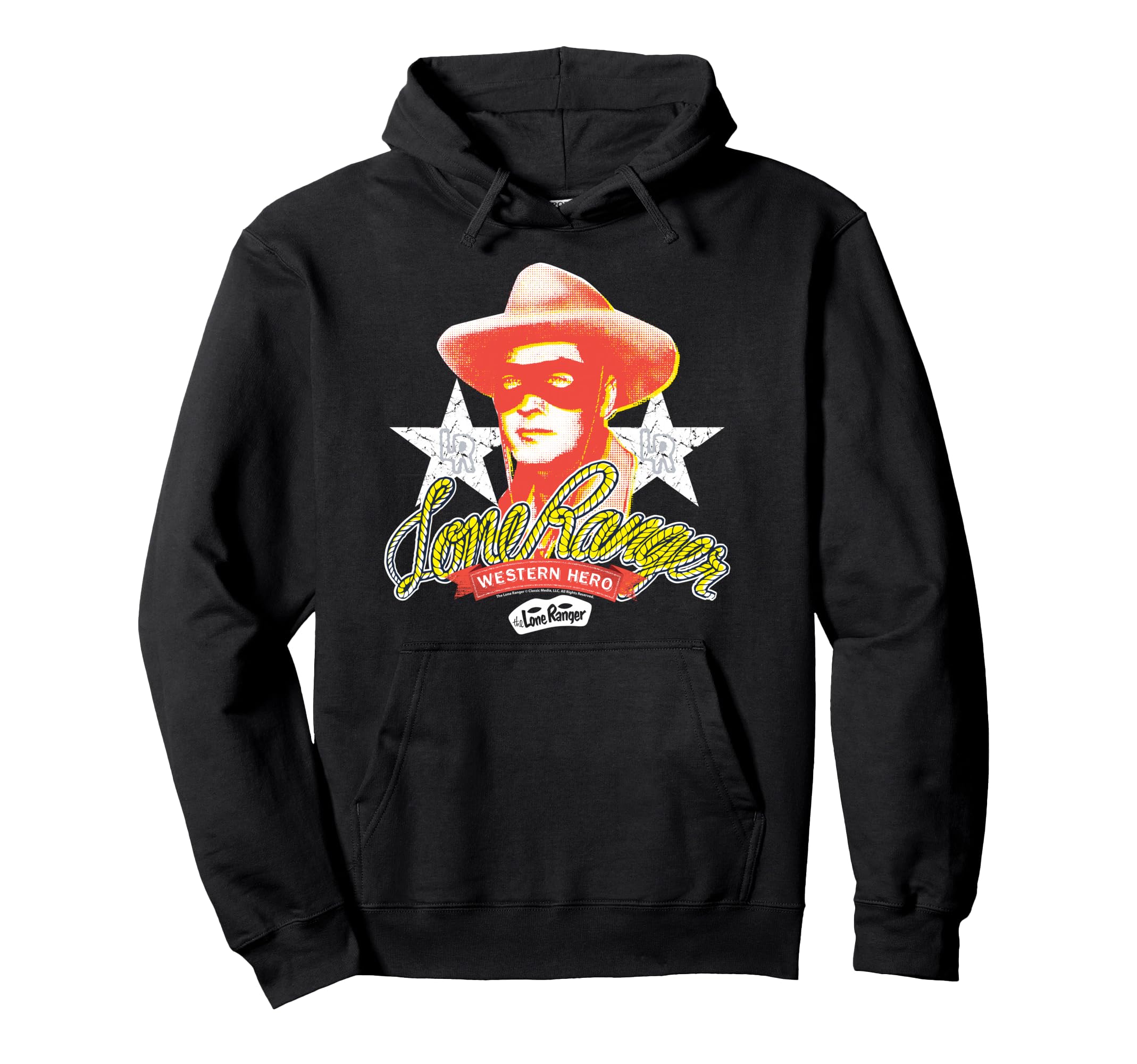 Lone Ranger Western Hero Portrait Hoodie - Minimalist Print for Adults - T-Shirt, Sweatshirt, Hoodie