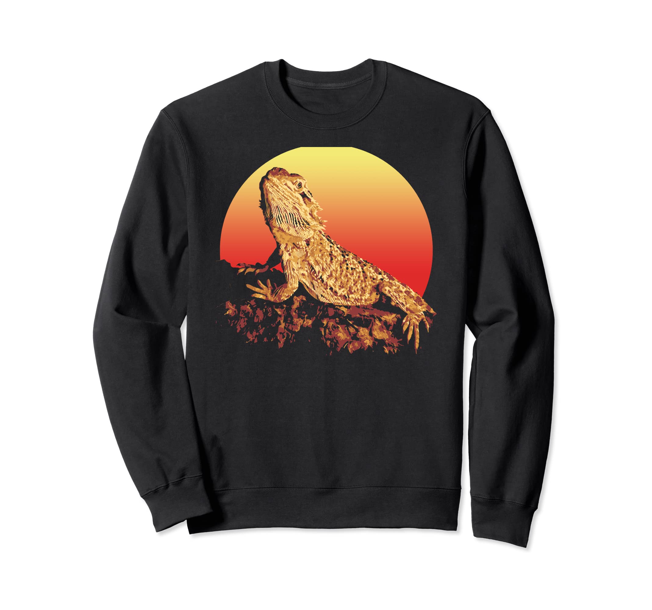 Bearded Dragon Eighties Sunset Sweatshirt - Trendy Graphic for Adults - T-Shirt, Sweatshirt, Hoodie
