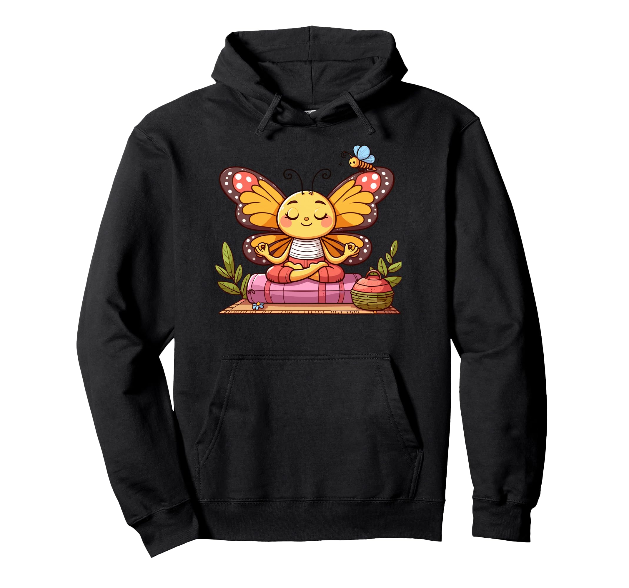 Meditation Butterfly Yoga Pose Relaxing Hoodie - Graphic Print for Adults - T-Shirt, Sweatshirt, Hoodie