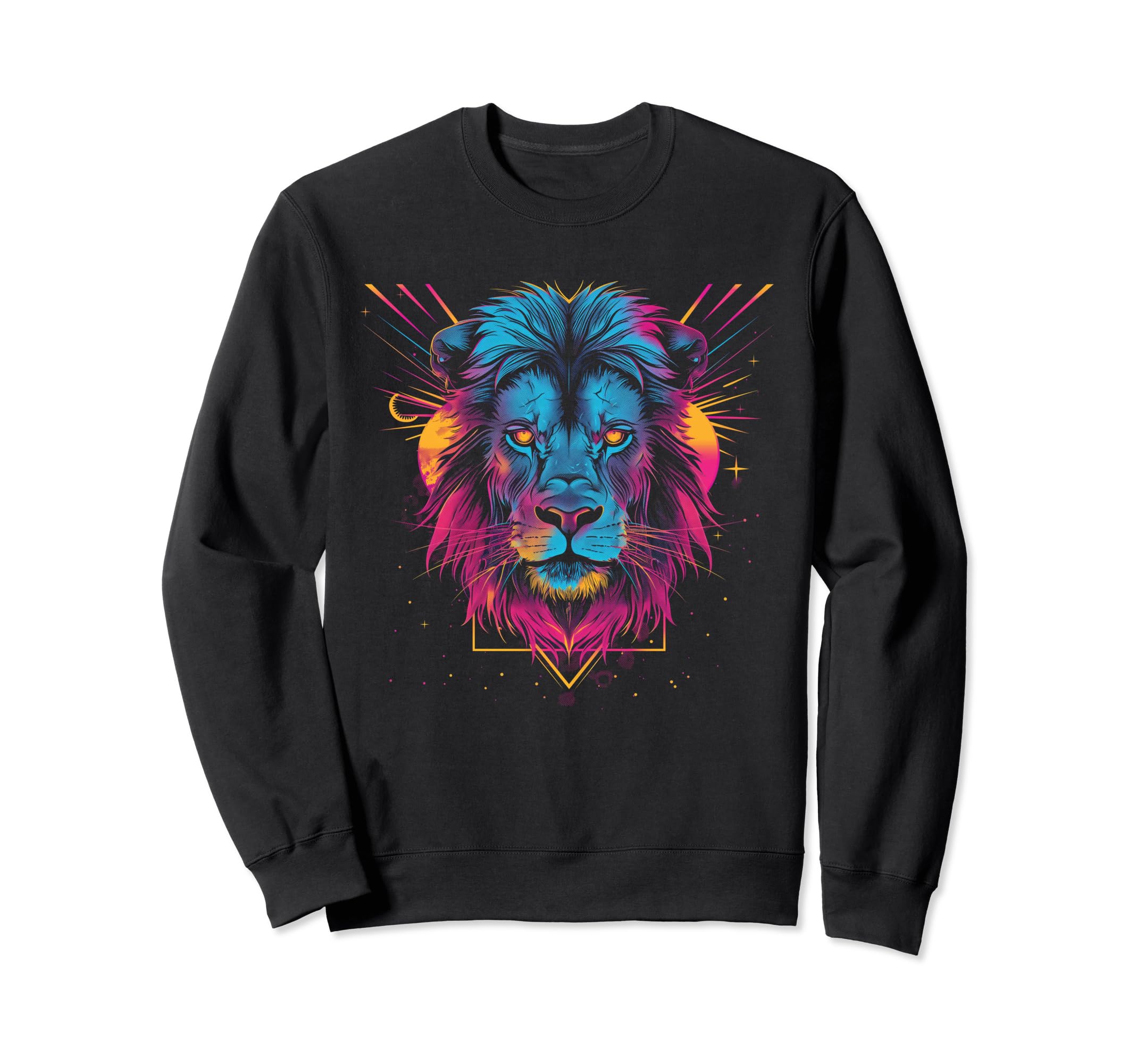 Lion Vaporwave Aesthetic Sweatshirt - Fun Novelty Design for Adults - T-Shirt, Sweatshirt, Hoodie