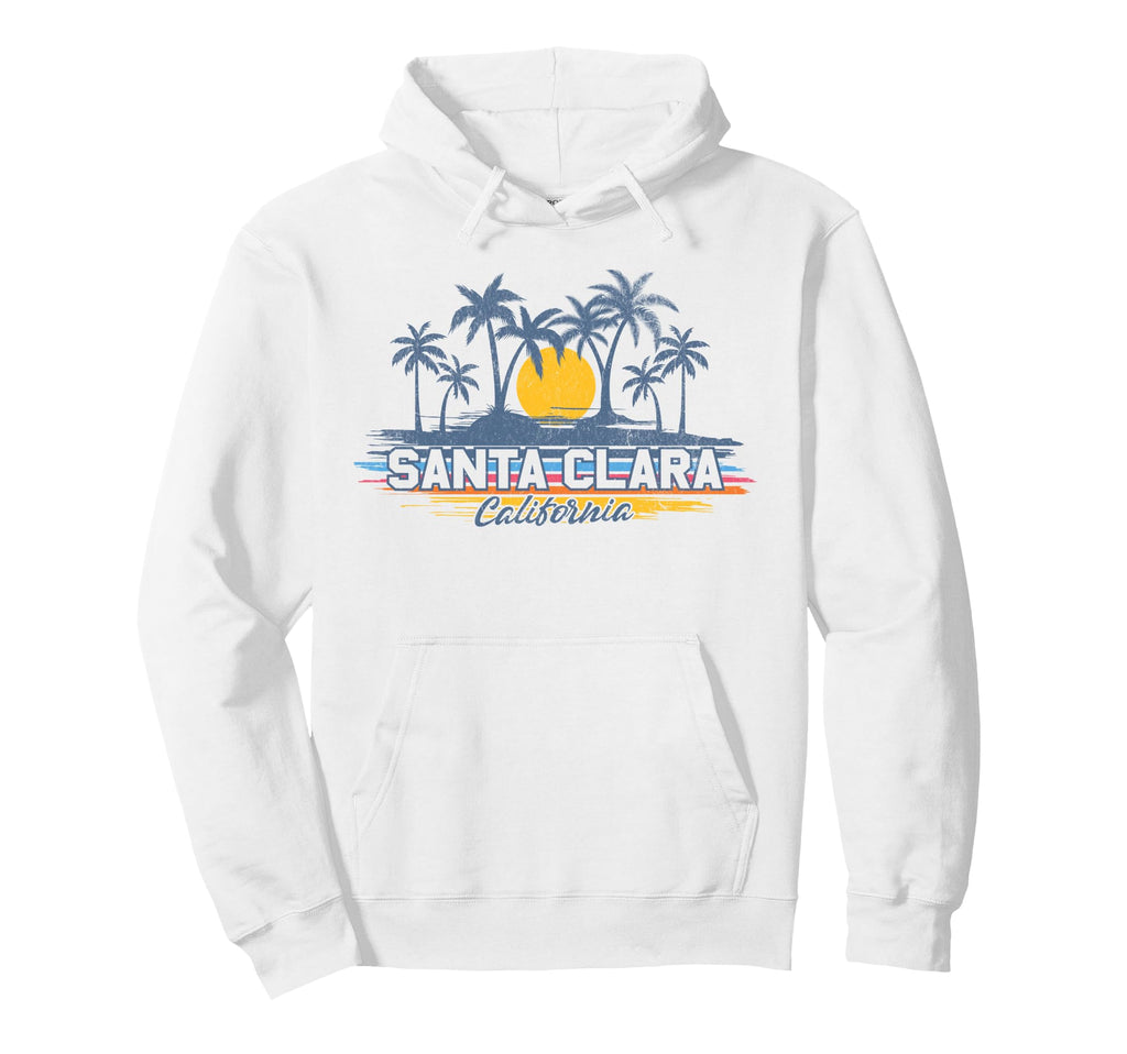 Santa Clara California Palm Trees Hoodie - Aesthetic Graphic Men Women - T-Shirt, Sweatshirt, Hoodie