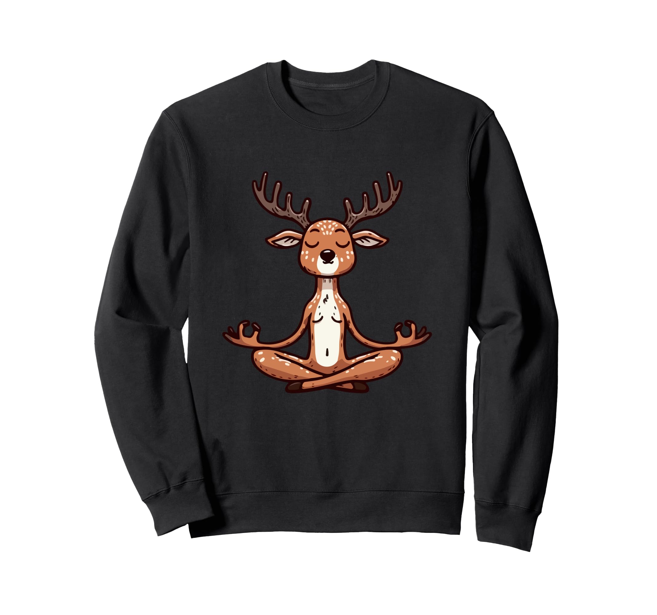 Meditation Deer Yoga Pose Sweatshirt - Fun Novelty Design for Adults - T-Shirt, Sweatshirt, Hoodie