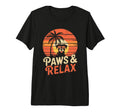 Paws And Relax Sunset Dog Funny Beach T-Shirt - Unique Graphic Unisex - T-Shirt, Sweatshirt, Hoodie