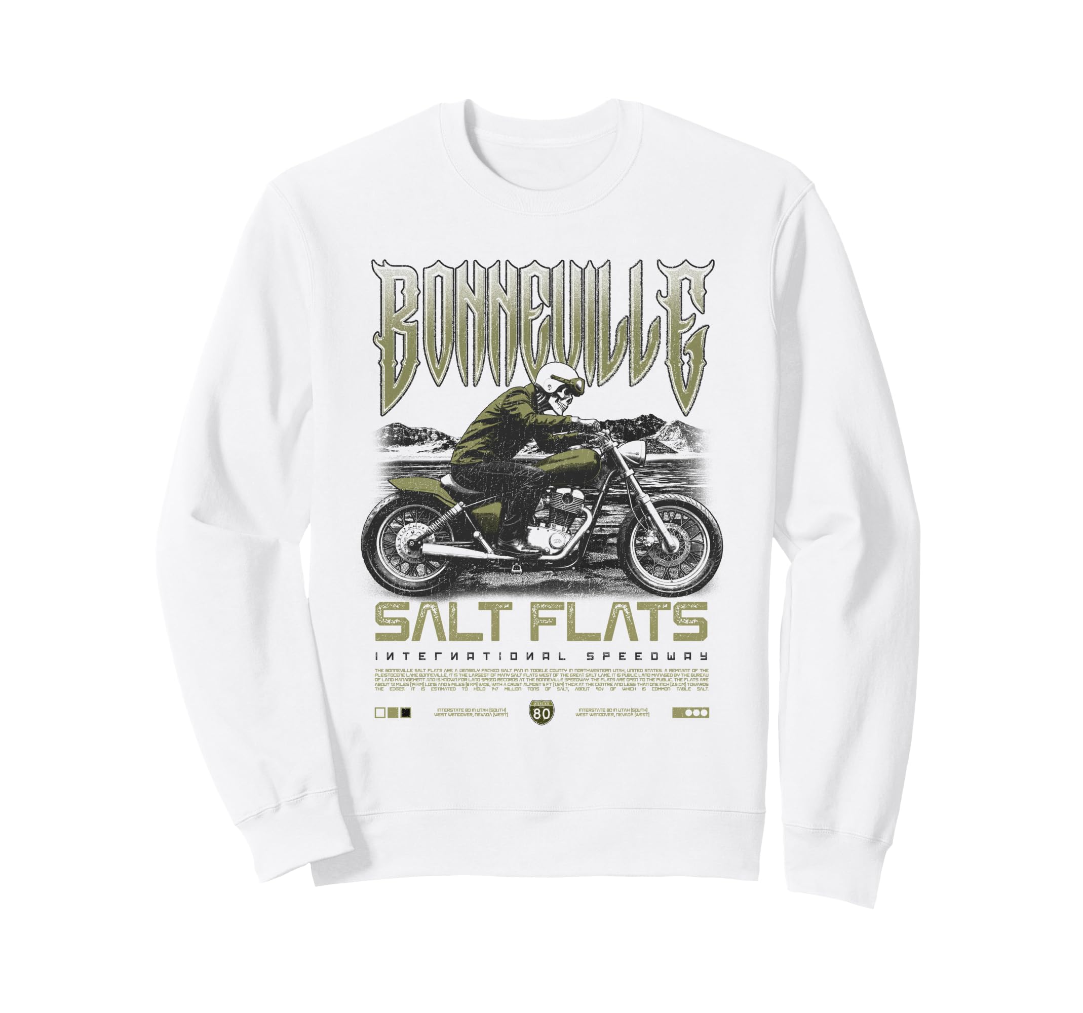 Bonneville Salt Flats Motorcycle Sweatshirt - Fun Novelty Design Men Women - T-Shirt, Sweatshirt, Hoodie