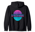 Striped Sun Synthwave Vaporwave Hoodie - Custom Art Print for Adults - T-Shirt, Sweatshirt, Hoodie