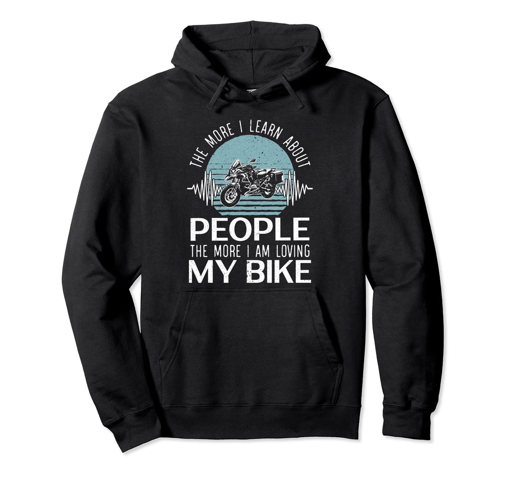 Heartbeat Motorcycle Motorcyclist Hoodie - Fun Novelty Design Men Women - T-Shirt, Sweatshirt, Hoodie