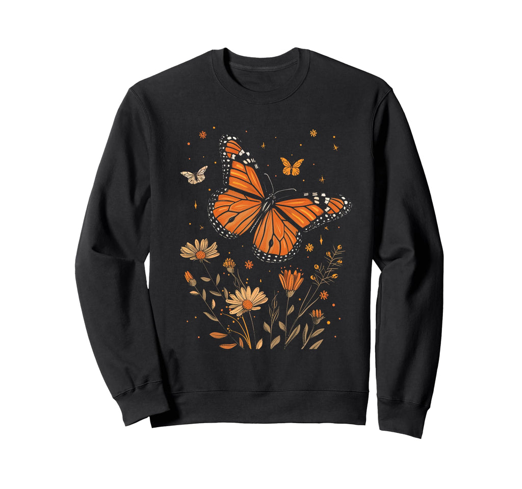 Monarch Butterfly Natural Sweatshirt - Casual Everyday Wear Men Women - T-Shirt, Sweatshirt, Hoodie