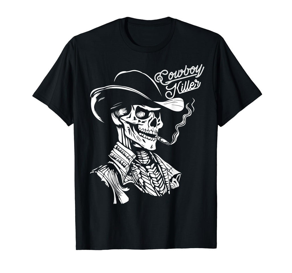 Cowboy Killer Skull Western T-Shirt - Aesthetic Graphic for Adults - T-Shirt, Sweatshirt, Hoodie