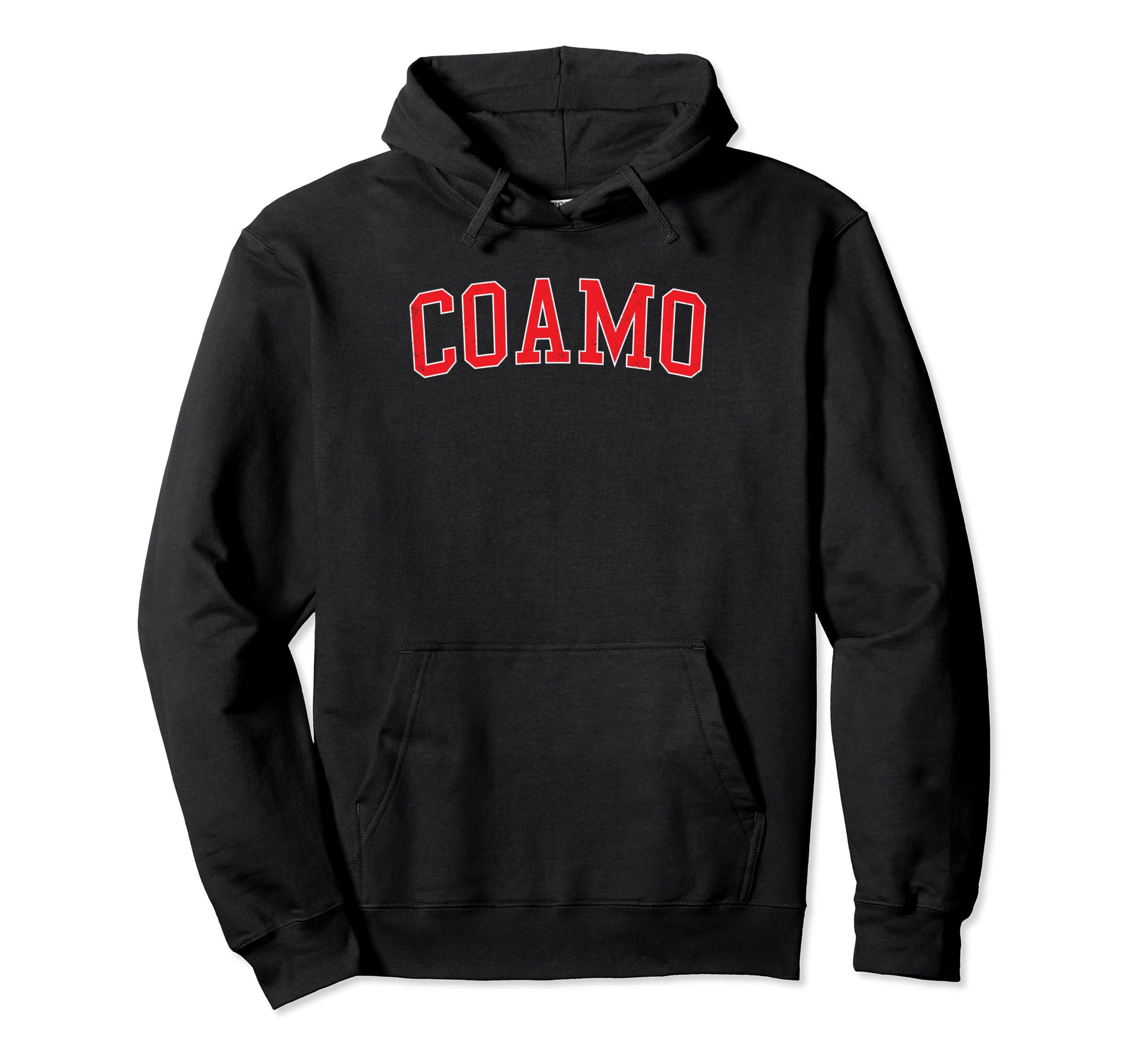 Coamo Pr Distressed Red Varsity Hoodie - Fun Novelty Design for Adults - T-Shirt, Sweatshirt, Hoodie