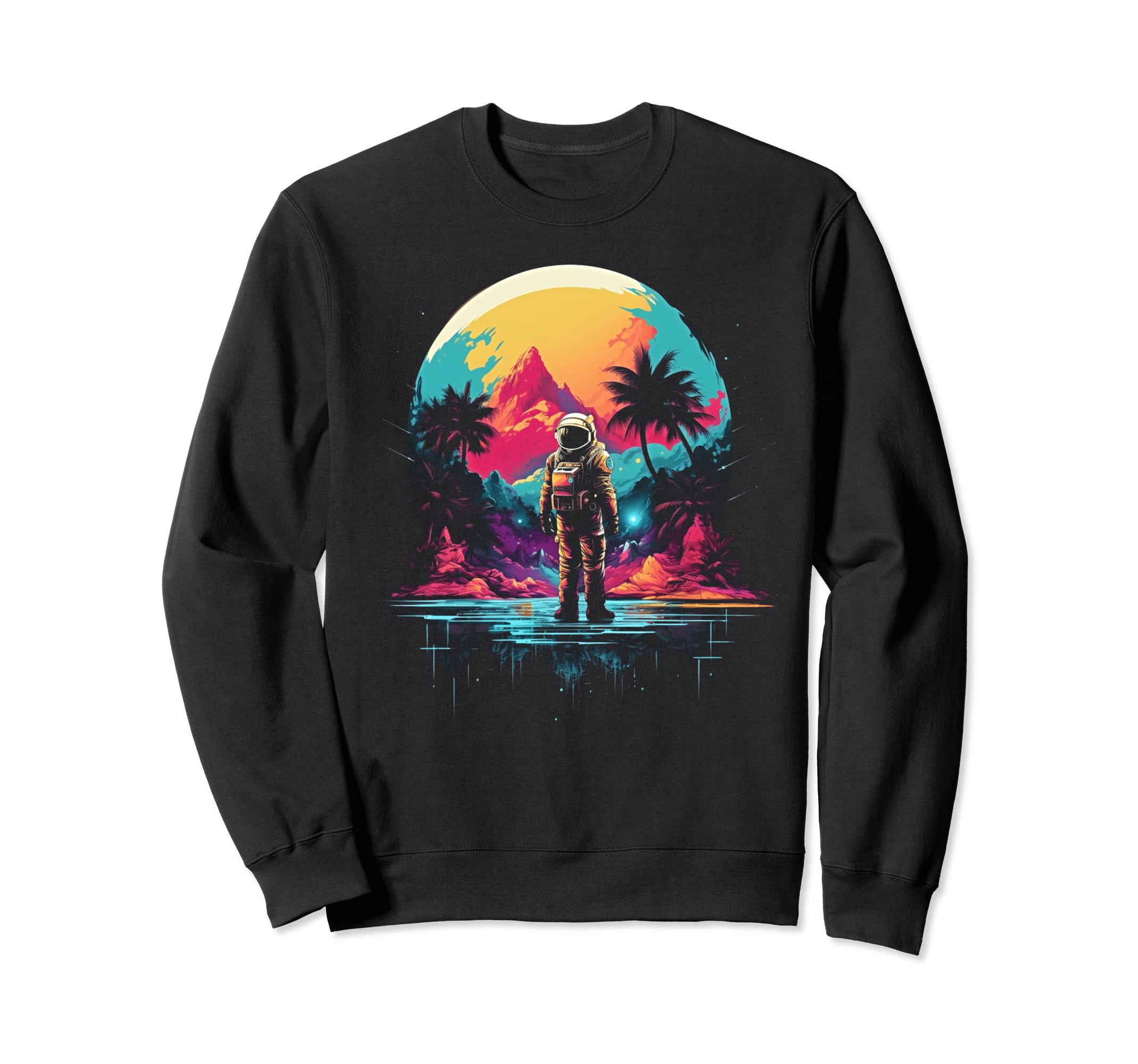 Synthwave Astronaut Cyberpunk 80S Sweatshirt - Novelty Apparel Men Women - T-Shirt, Sweatshirt, Hoodie