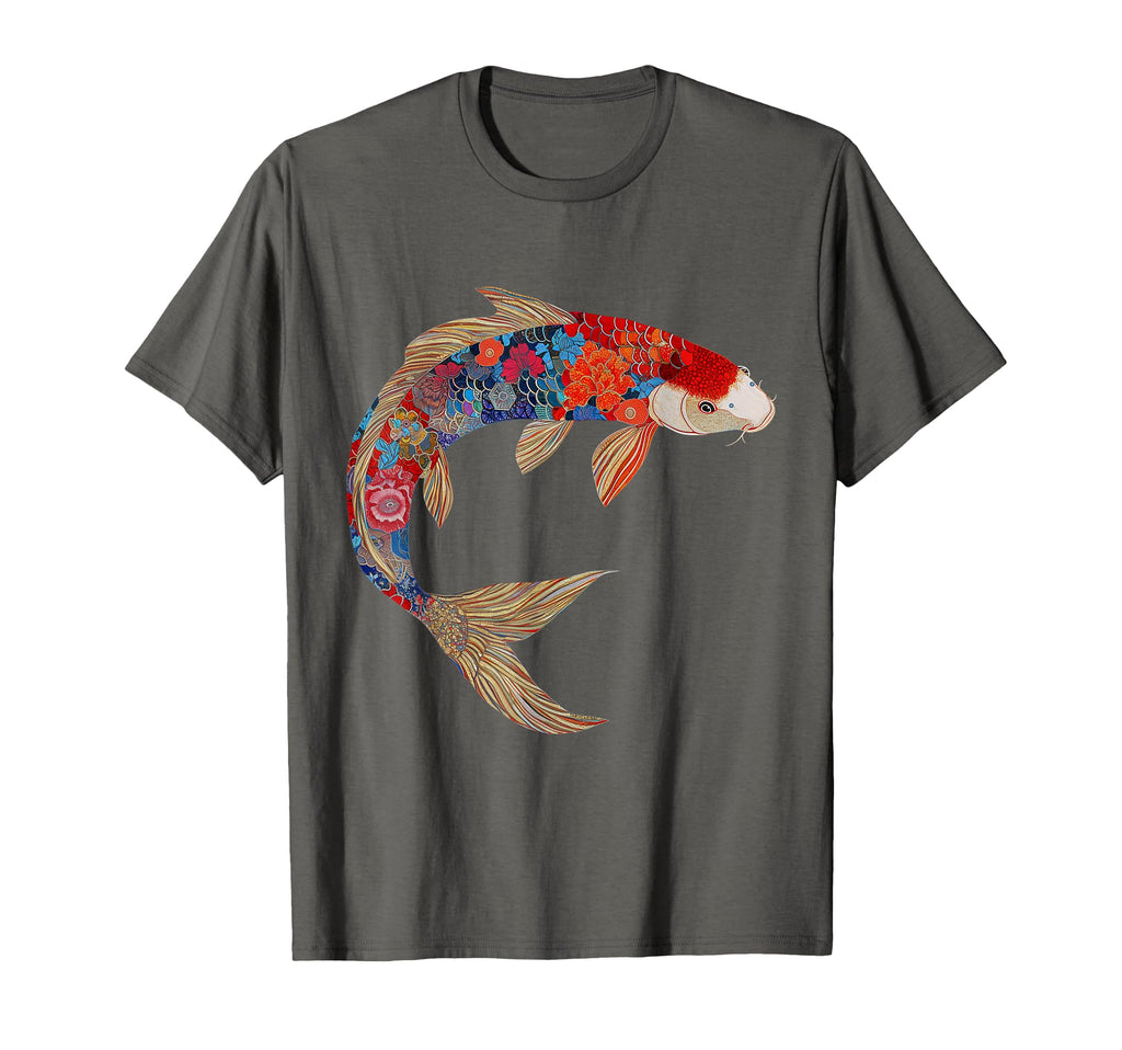 Koi Fish Floral Pattern Japanese Art Koi T-Shirt - Minimalist Print Unisex - T-Shirt, Sweatshirt, Hoodie