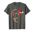 Koi Fish Floral Pattern Japanese Art Koi T-Shirt - Minimalist Print Unisex - T-Shirt, Sweatshirt, Hoodie