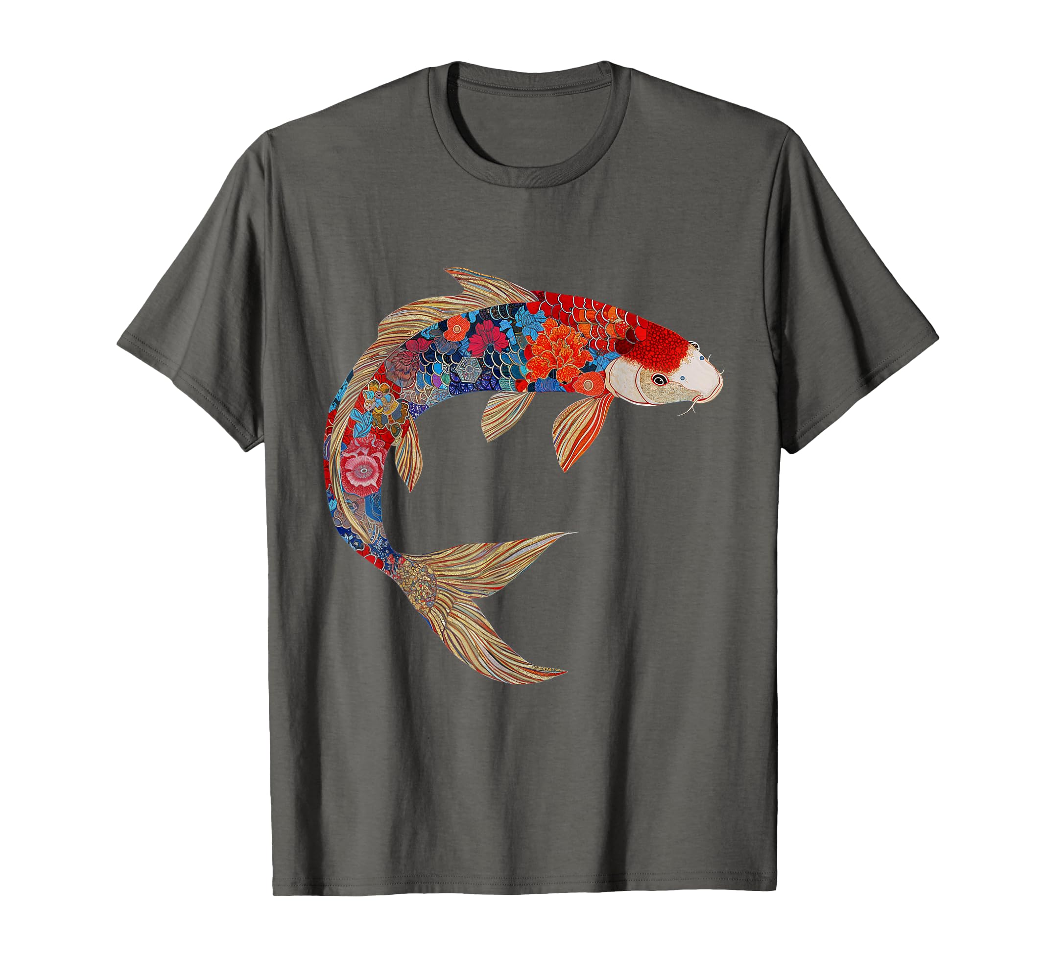 Koi Fish Floral Pattern Japanese Art Koi T-Shirt - Minimalist Print Unisex - T-Shirt, Sweatshirt, Hoodie