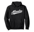 Atlanta Georgia 1970S White Text Swoosh Hoodie - Trendy Graphic Unisex - T-Shirt, Sweatshirt, Hoodie