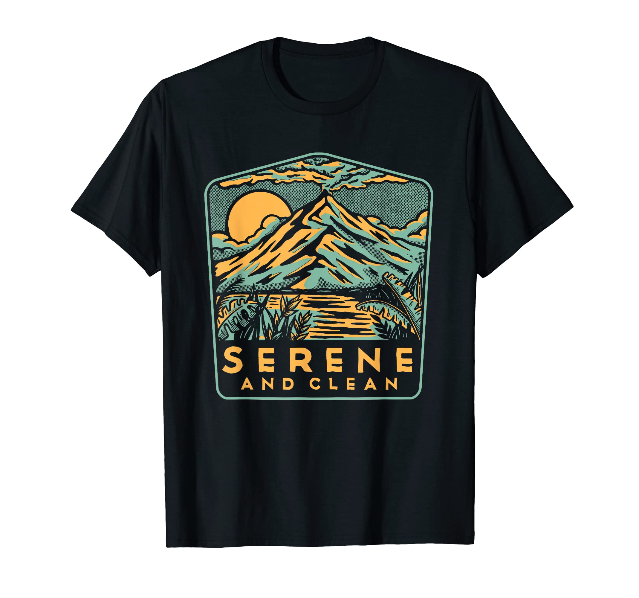 Serene And Clean 12 Steps Aa Na T-Shirt - Aesthetic Graphic for Adults - T-Shirt, Sweatshirt, Hoodie