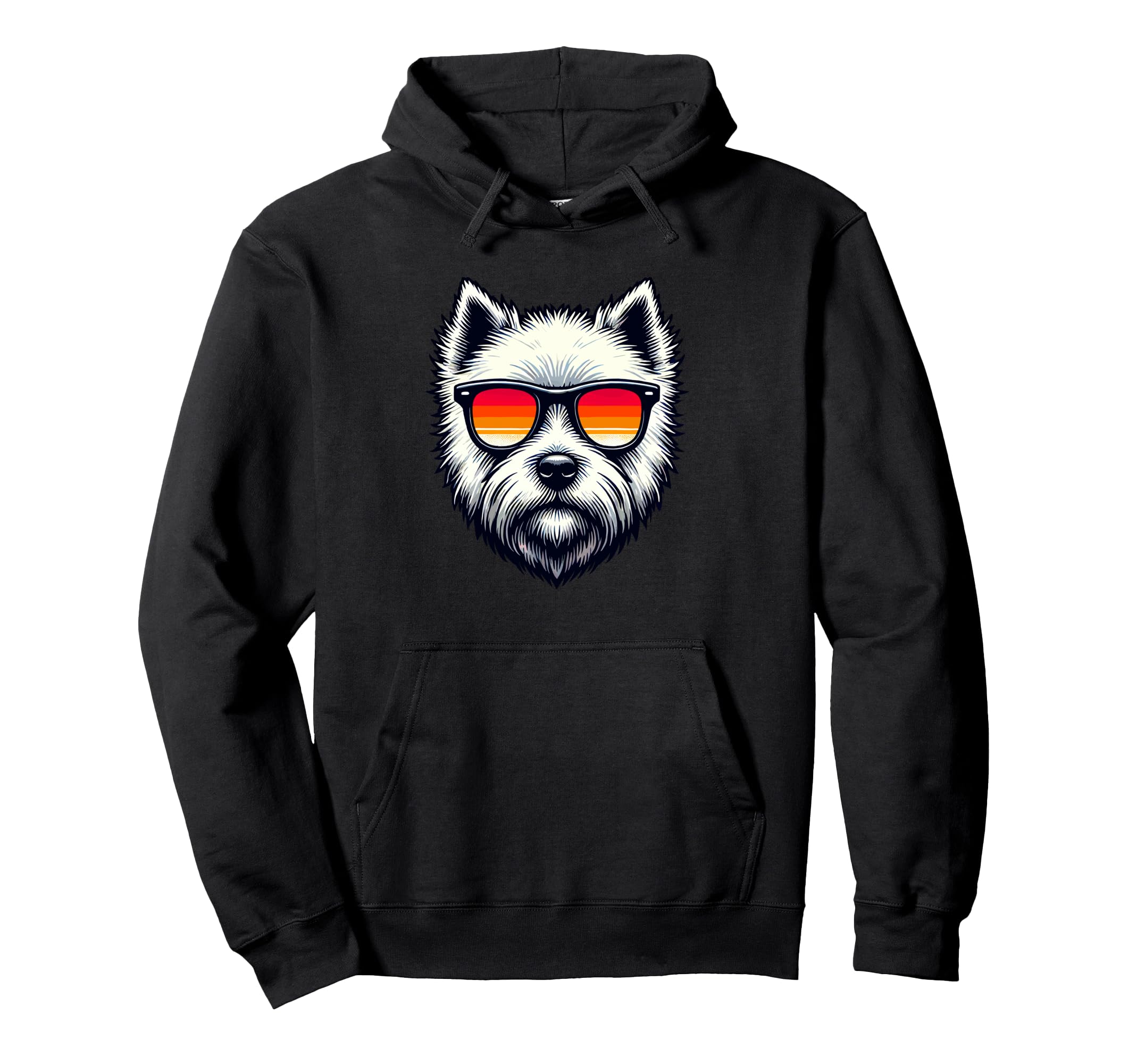 Sunglasses West Highland White Terrier Hoodie - Graphic Print for Adults - T-Shirt, Sweatshirt, Hoodie