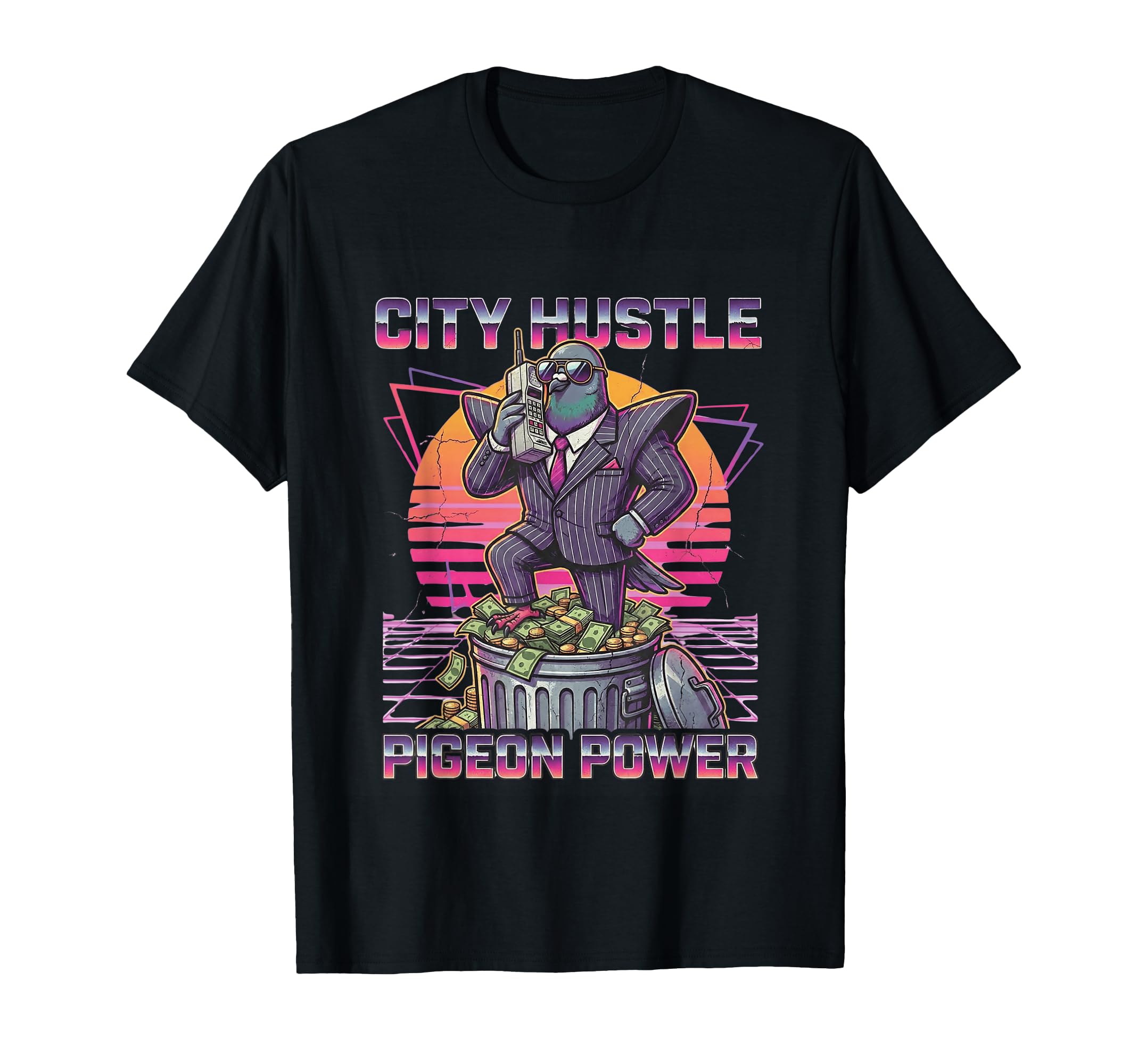 Pigeon Power City Hustle Funny 80S T-Shirt - Novelty Apparel Men Women - T-Shirt, Sweatshirt, Hoodie