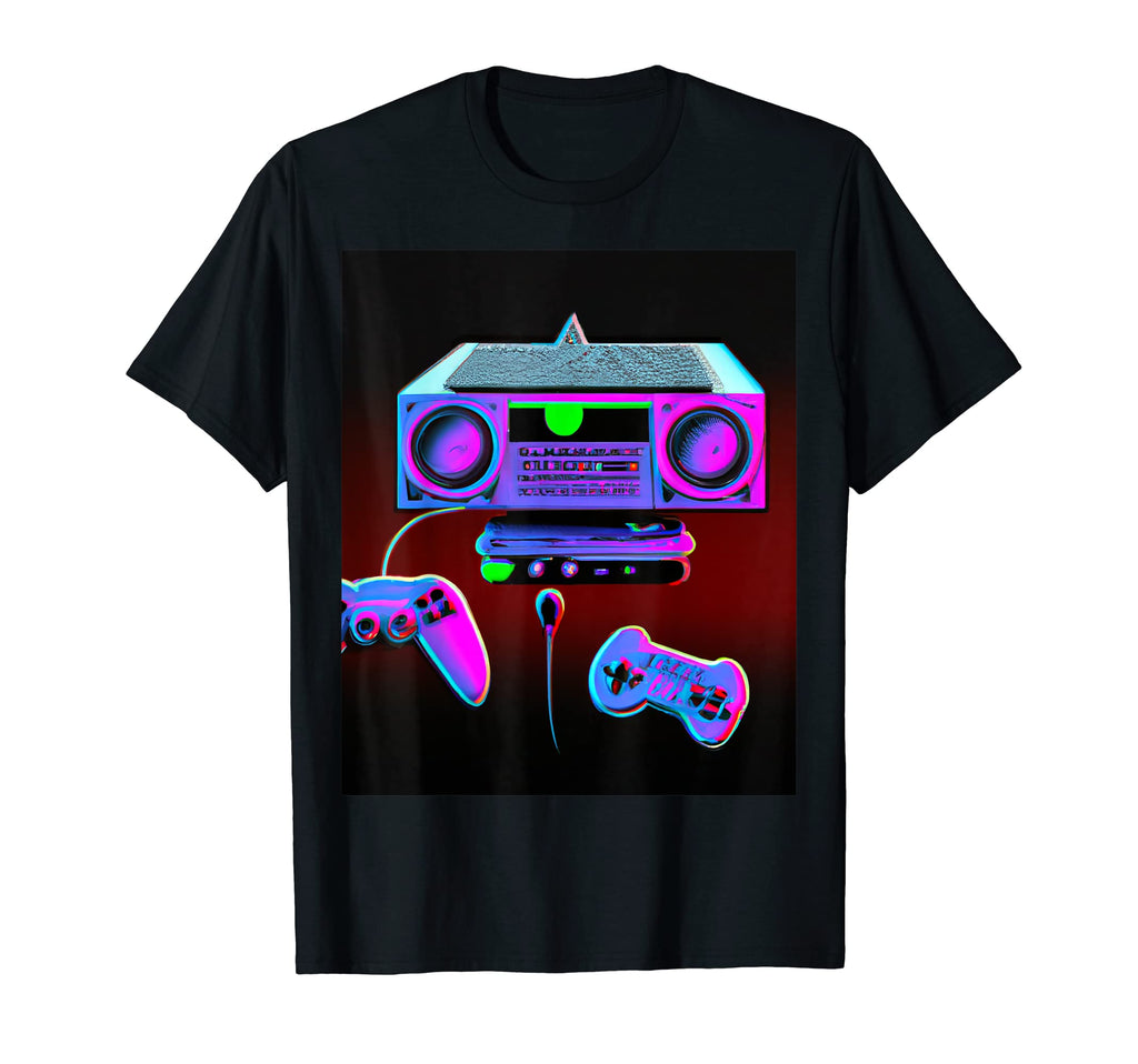 Vaporwave Aesthetic Gaming Console T-Shirt - Graphic Print for Adults - T-Shirt, Sweatshirt, Hoodie