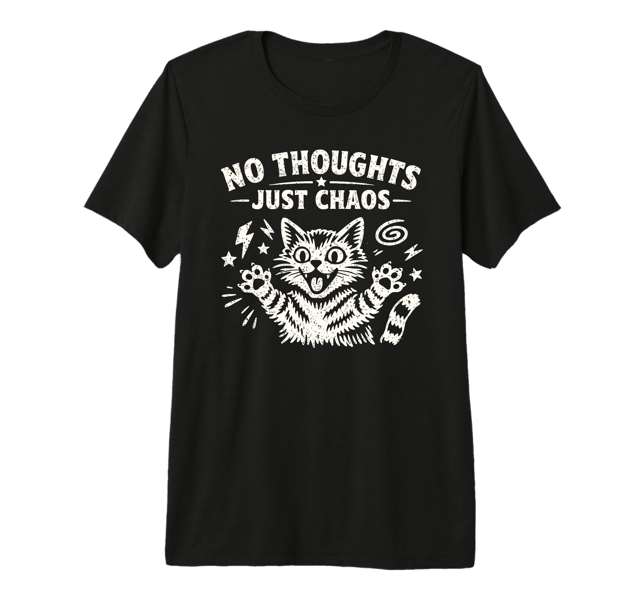 No Thoughts Just Chaos Cat Tri Blend T-Shirt - Unique Graphic for Adults - T-Shirt, Sweatshirt, Hoodie