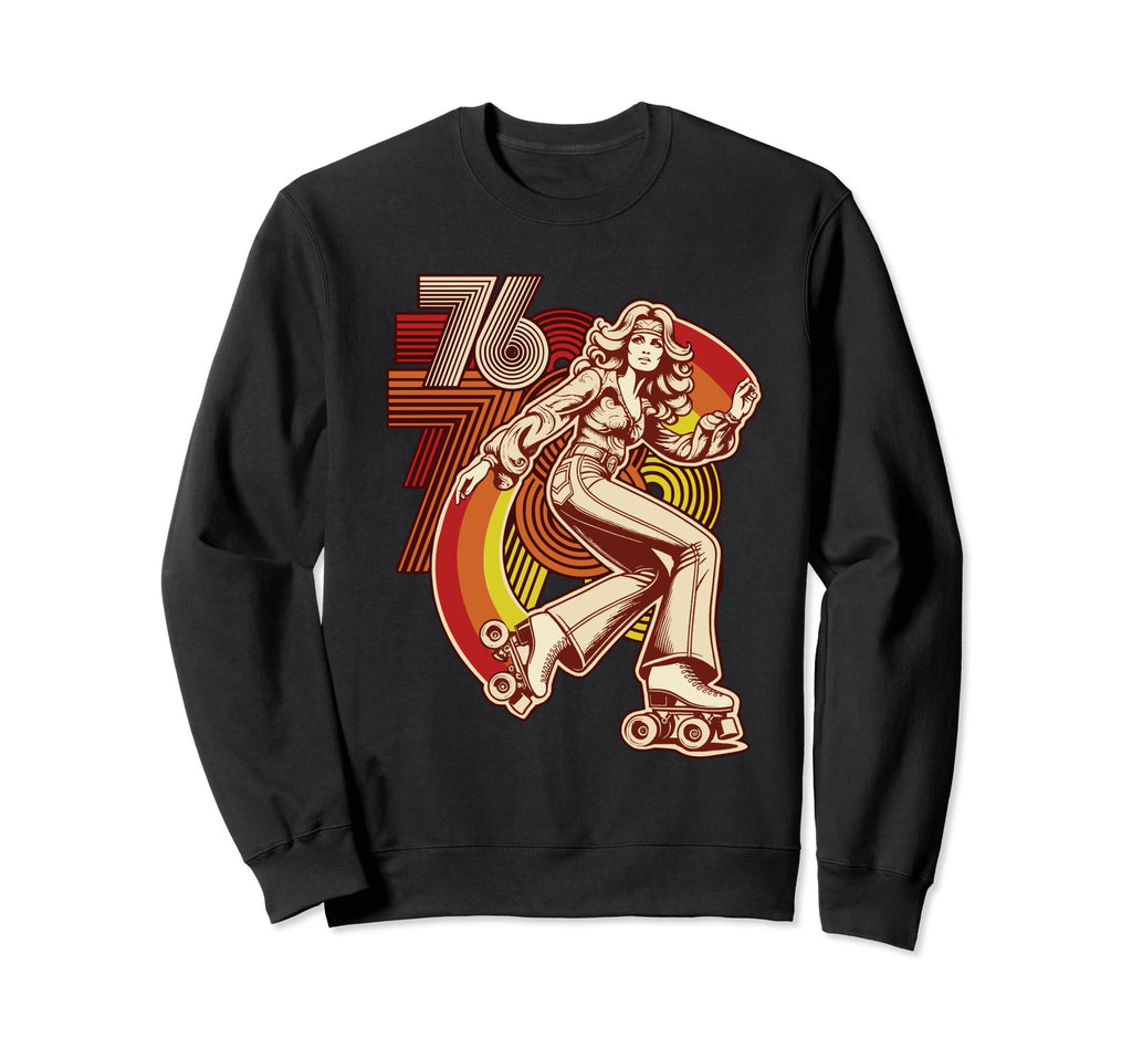 Groovy Glide Roller Skating 1976 Sweatshirt - Custom Art Print for Adults - T-Shirt, Sweatshirt, Hoodie