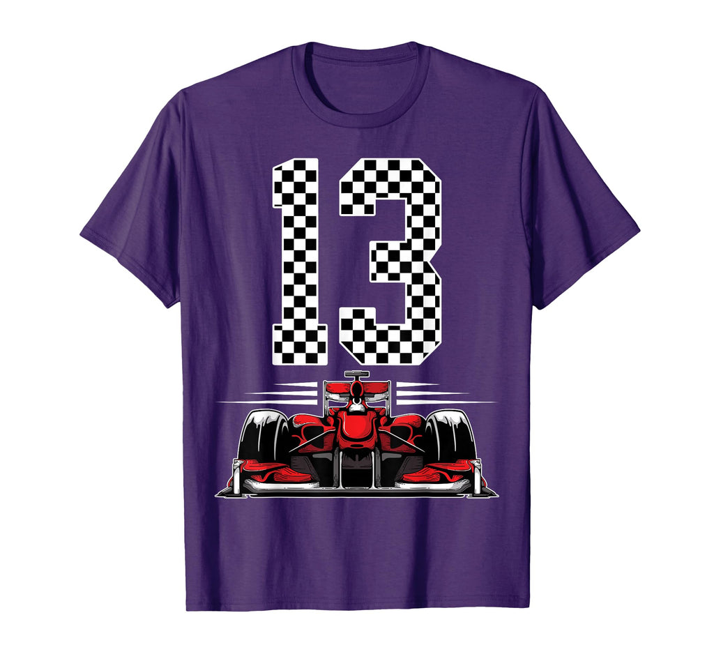 13Th Birthday Race Car Thirteen 13 T-Shirt - Trendy Graphic Men Women - T-Shirt, Sweatshirt, Hoodie