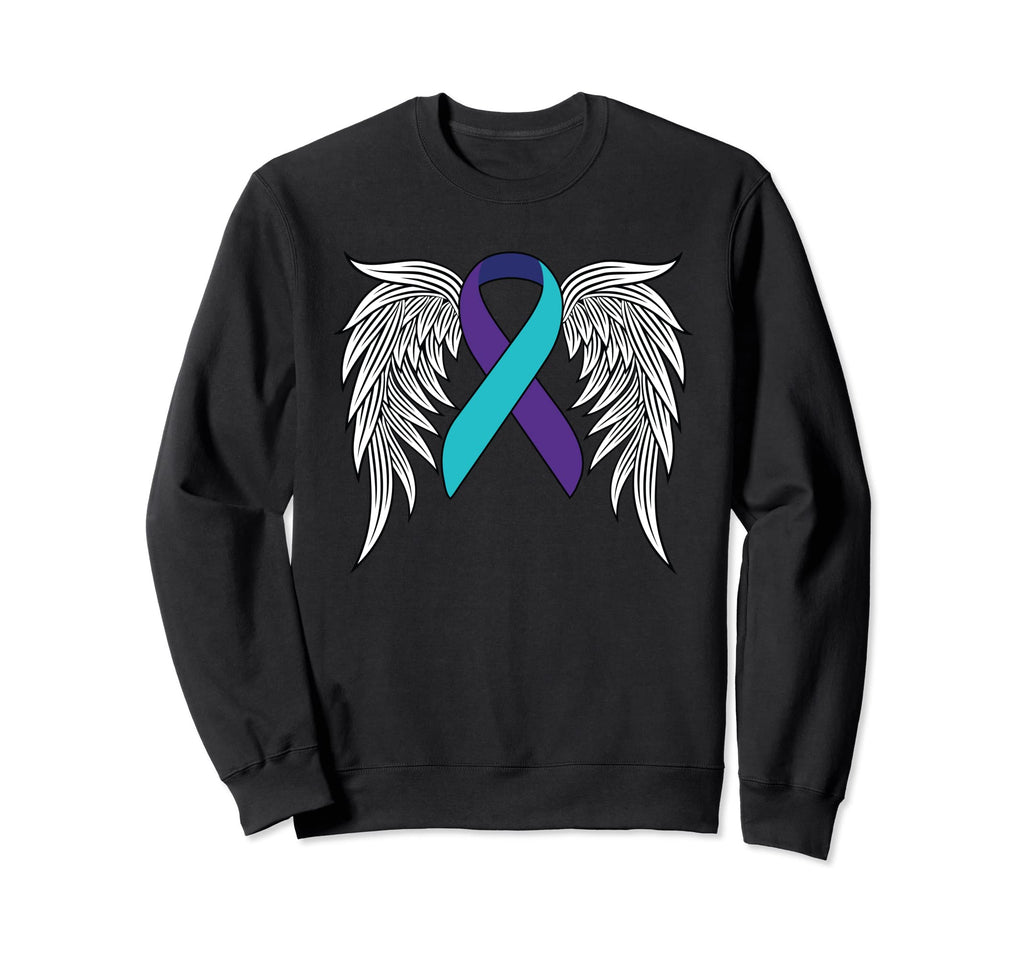 Ribbon Angel Wings Suicide Sweatshirt - Fun Novelty Design Men Women - T-Shirt, Sweatshirt, Hoodie