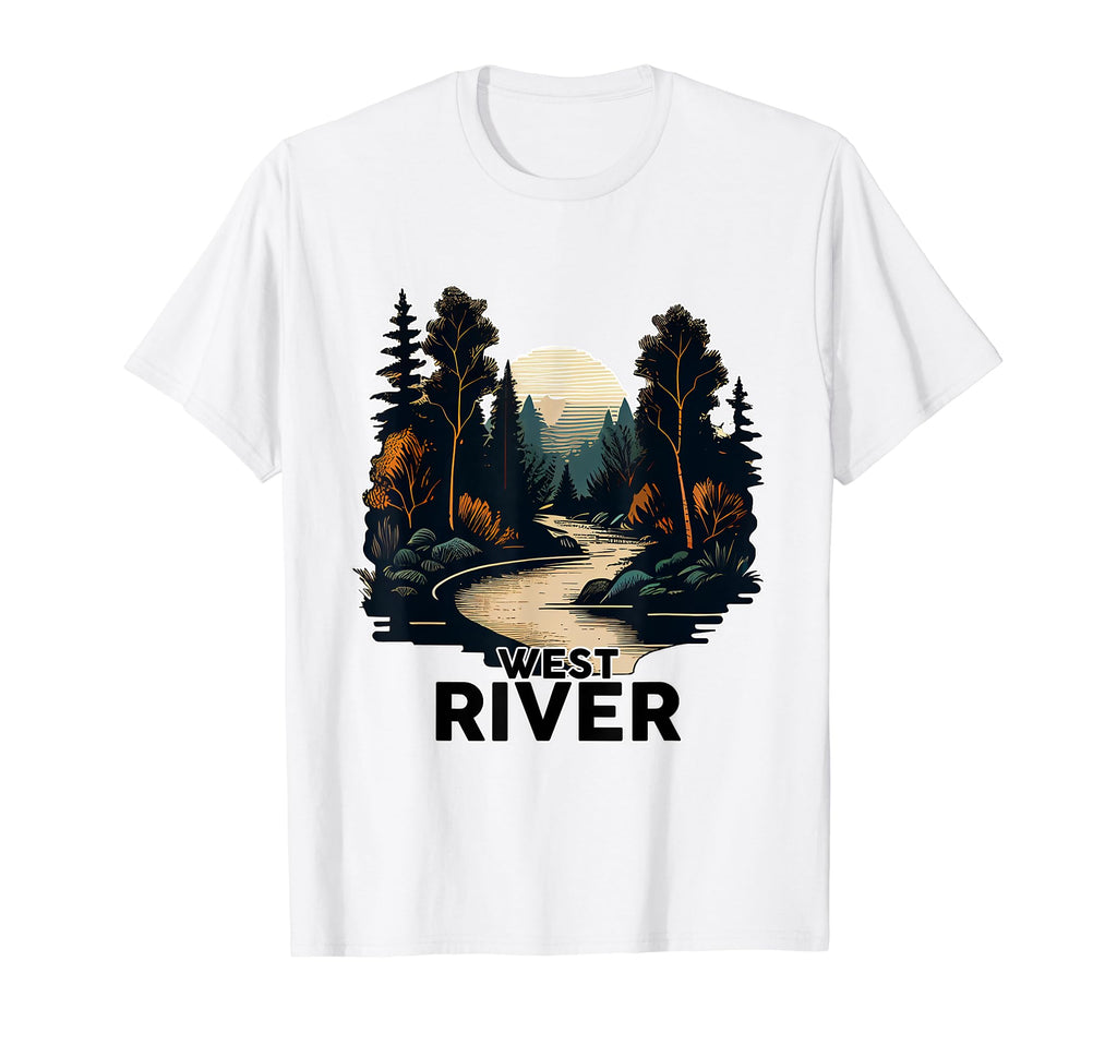 West River Minimalist River West T-Shirt - Custom Art Print for Adults - T-Shirt, Sweatshirt, Hoodie