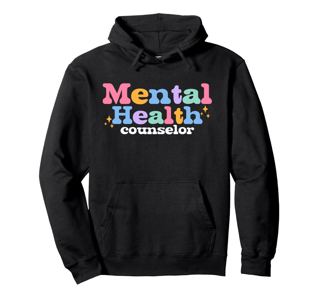 Mental Health Counselor Boho Groovy Hoodie - Custom Art Print for Adults - T-Shirt, Sweatshirt, Hoodie