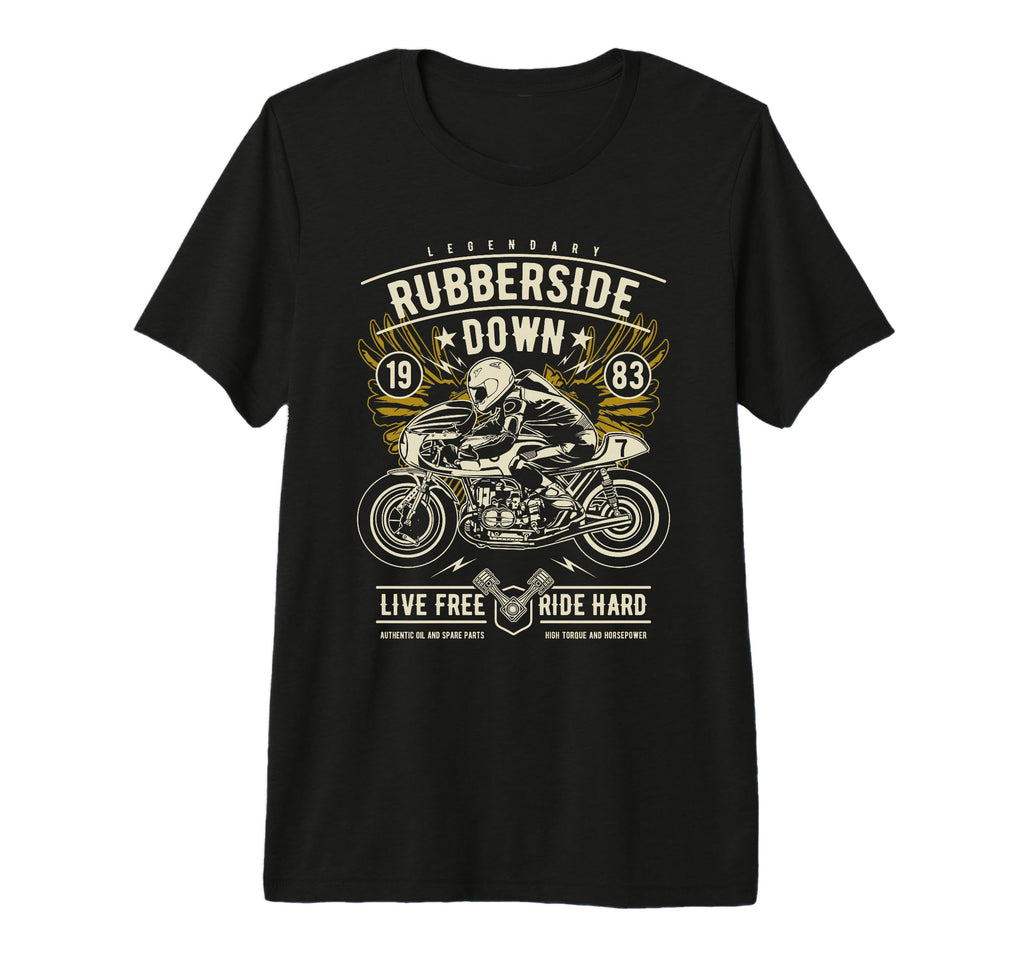 Cafe Racer Rubberside Down Motorcycle T-Shirt - Streetwear Style Unisex - T-Shirt, Sweatshirt, Hoodie