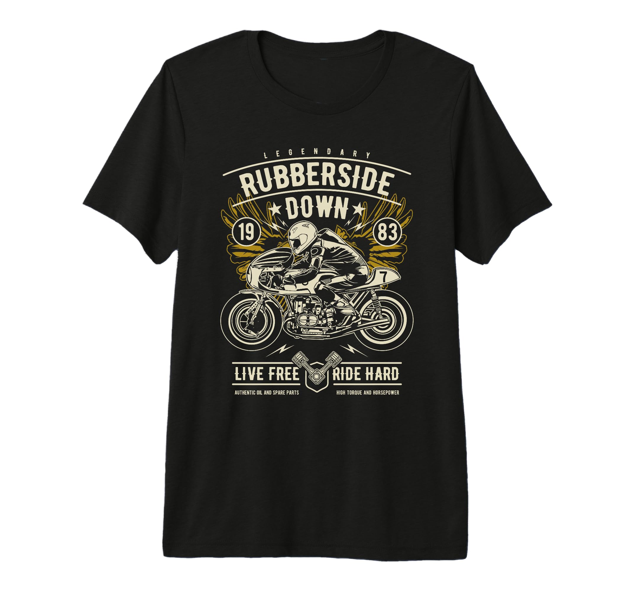 Cafe Racer Rubberside Down Motorcycle T-Shirt - Streetwear Style Unisex - T-Shirt, Sweatshirt, Hoodie