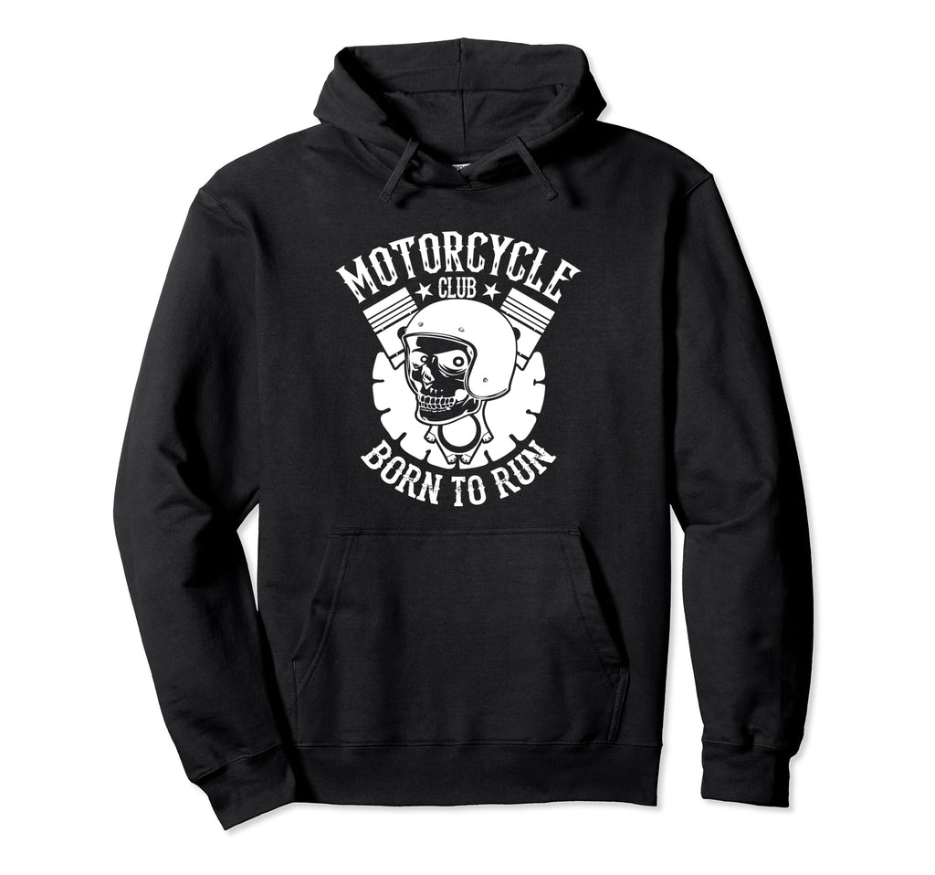 Motorcycle Club Born To Run Biker Rider Hoodie - Graphic Print for Adults - T-Shirt, Sweatshirt, Hoodie