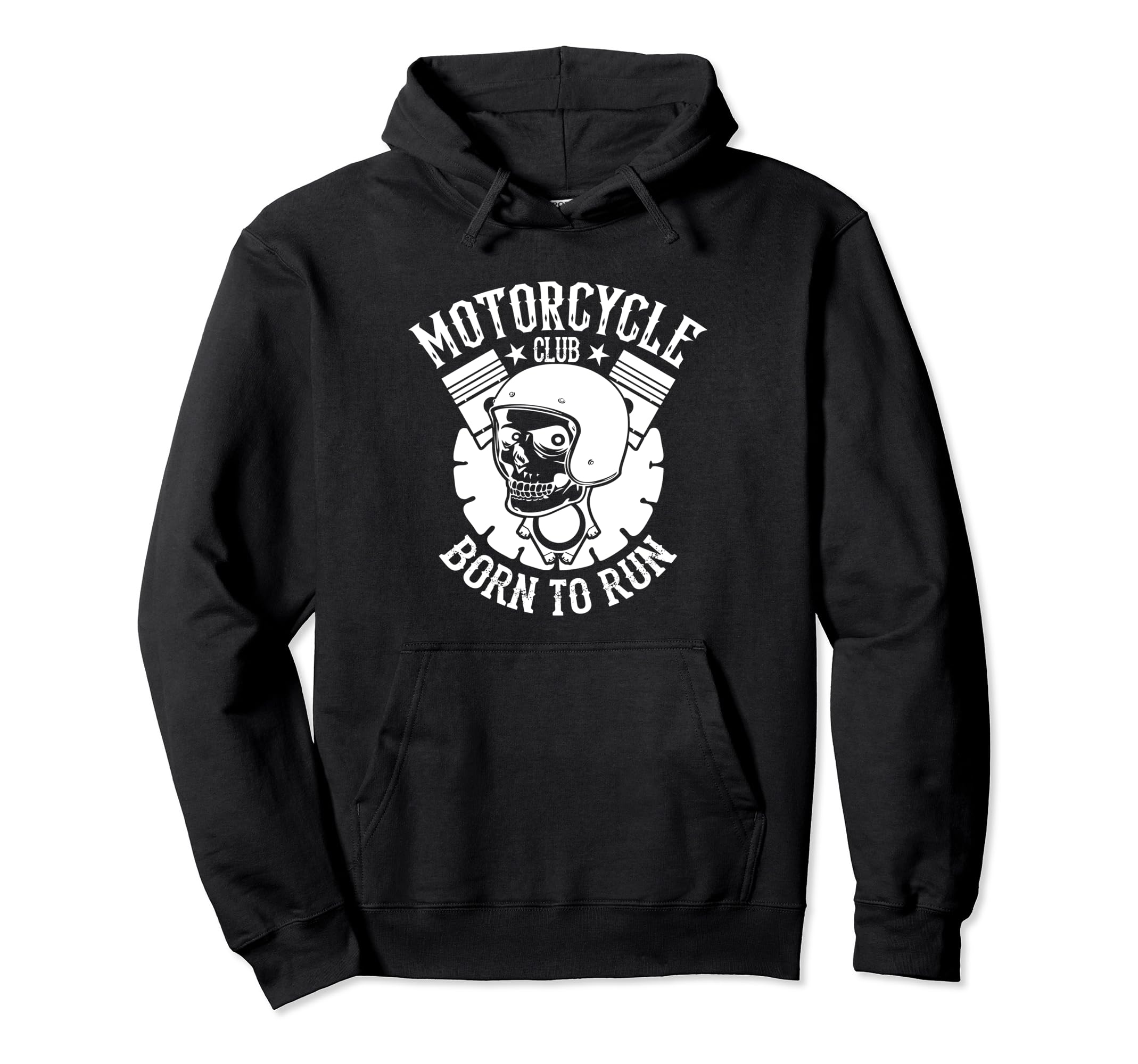 Motorcycle Club Born To Run Biker Rider Hoodie - Graphic Print for Adults - T-Shirt, Sweatshirt, Hoodie
