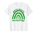 Green Ribbon Rainbow Mental Health T-Shirt - Aesthetic Graphic Men Women - T-Shirt, Sweatshirt, Hoodie