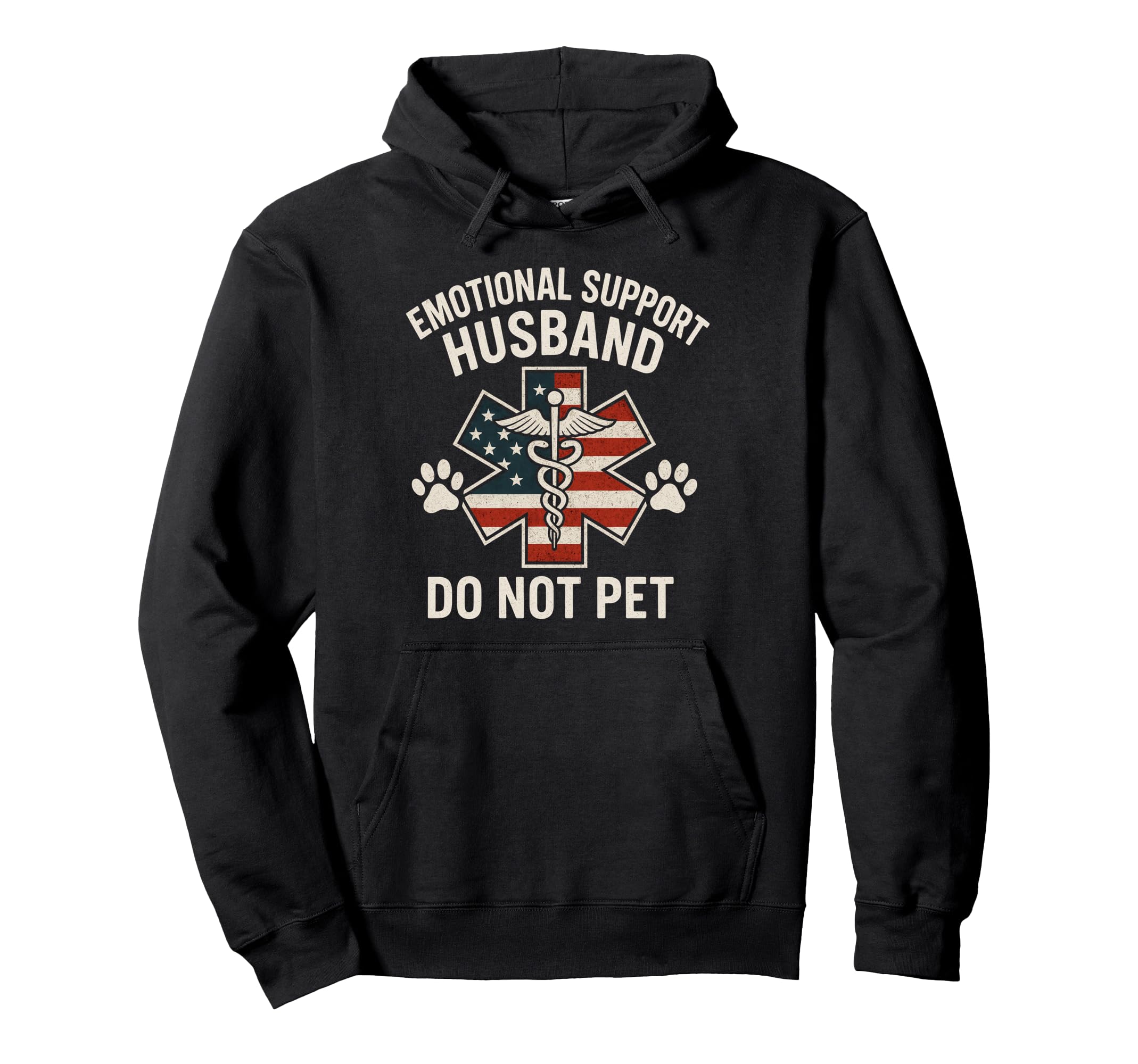 Emotional Support Husband Funny Hoodie - Aesthetic Graphic Men Women - T-Shirt, Sweatshirt, Hoodie