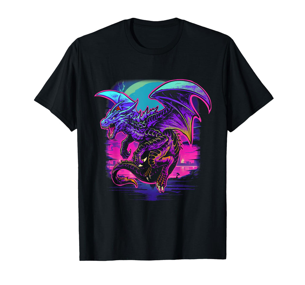 Cyberpunk Dragon Futuristic Outrun T-Shirt - Trendy Graphic for Adults - T-Shirt, Sweatshirt, Hoodie