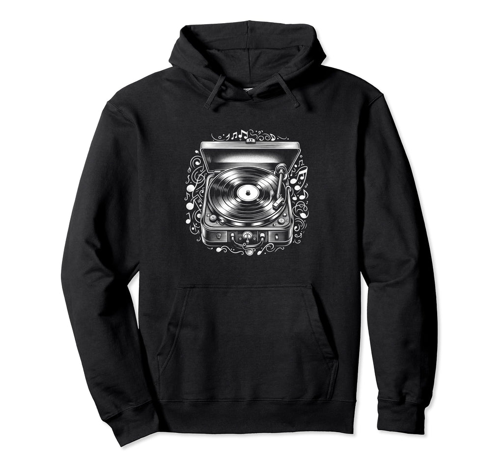 Turntable Melody Record Player Vibes Hoodie - Custom Art Print for Adults - T-Shirt, Sweatshirt, Hoodie