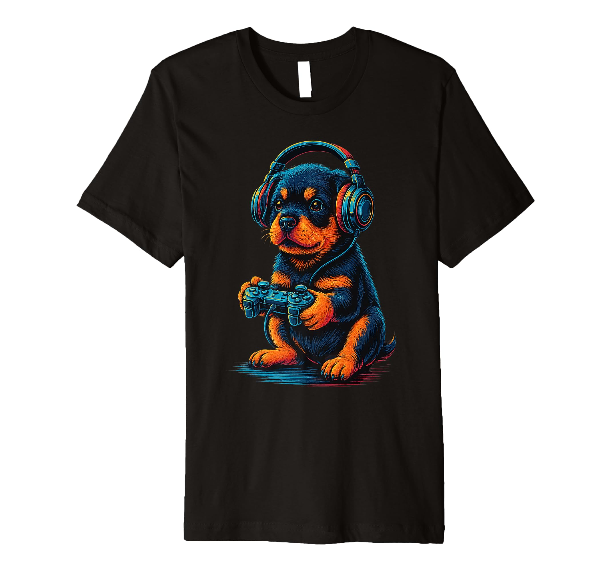 Rottweiler Gamer Gaming Dog Lover T-Shirt - Fun Novelty Design Unisex - T-Shirt, Sweatshirt, Hoodie