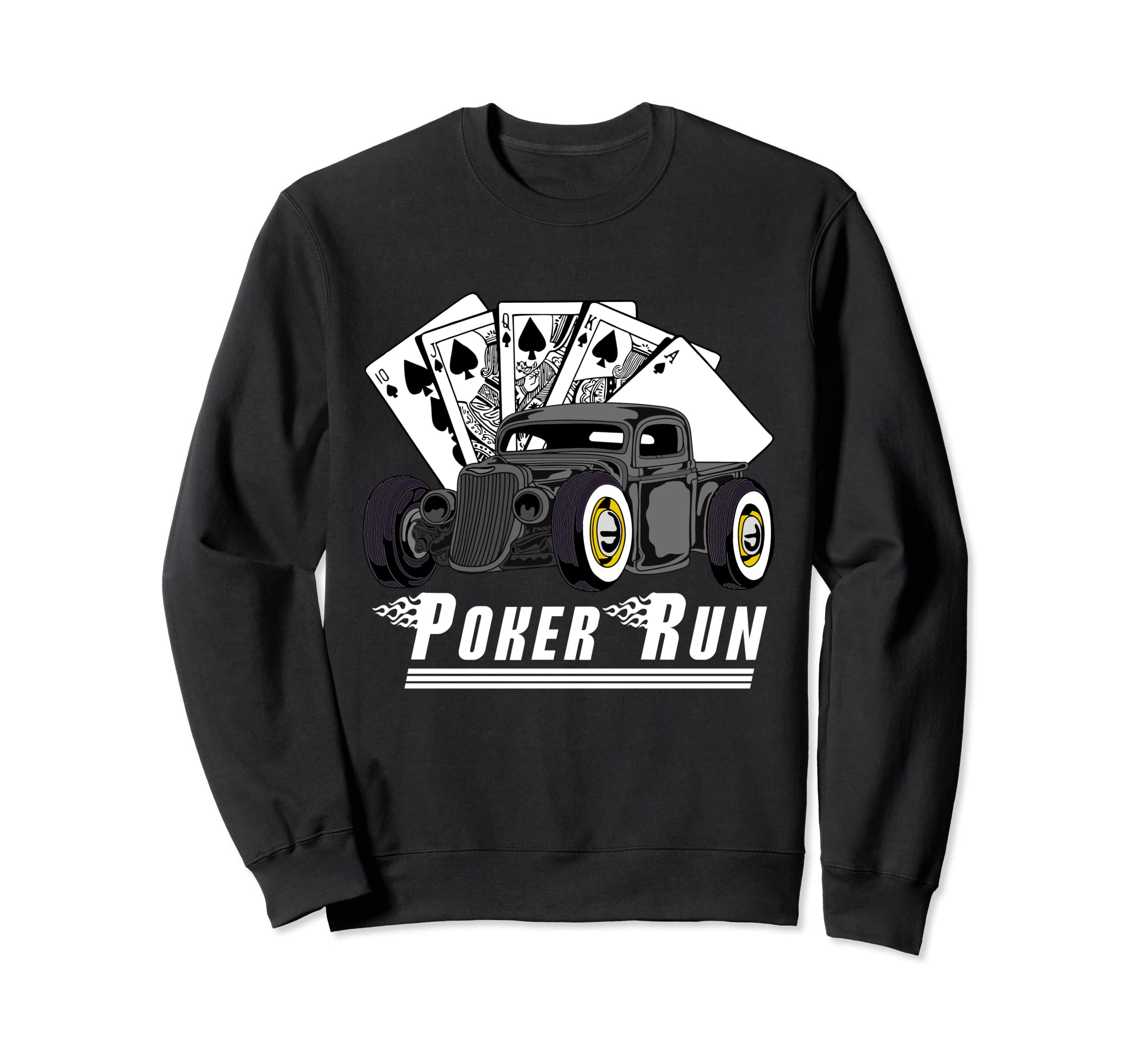 Rat Rod Poker Run Car Show Hot Sweatshirt - Minimalist Print for Adults - T-Shirt, Sweatshirt, Hoodie
