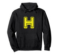 Bold Letter Yellow H Outline Hoodie - Casual Everyday Wear Men Women - T-Shirt, Sweatshirt, Hoodie