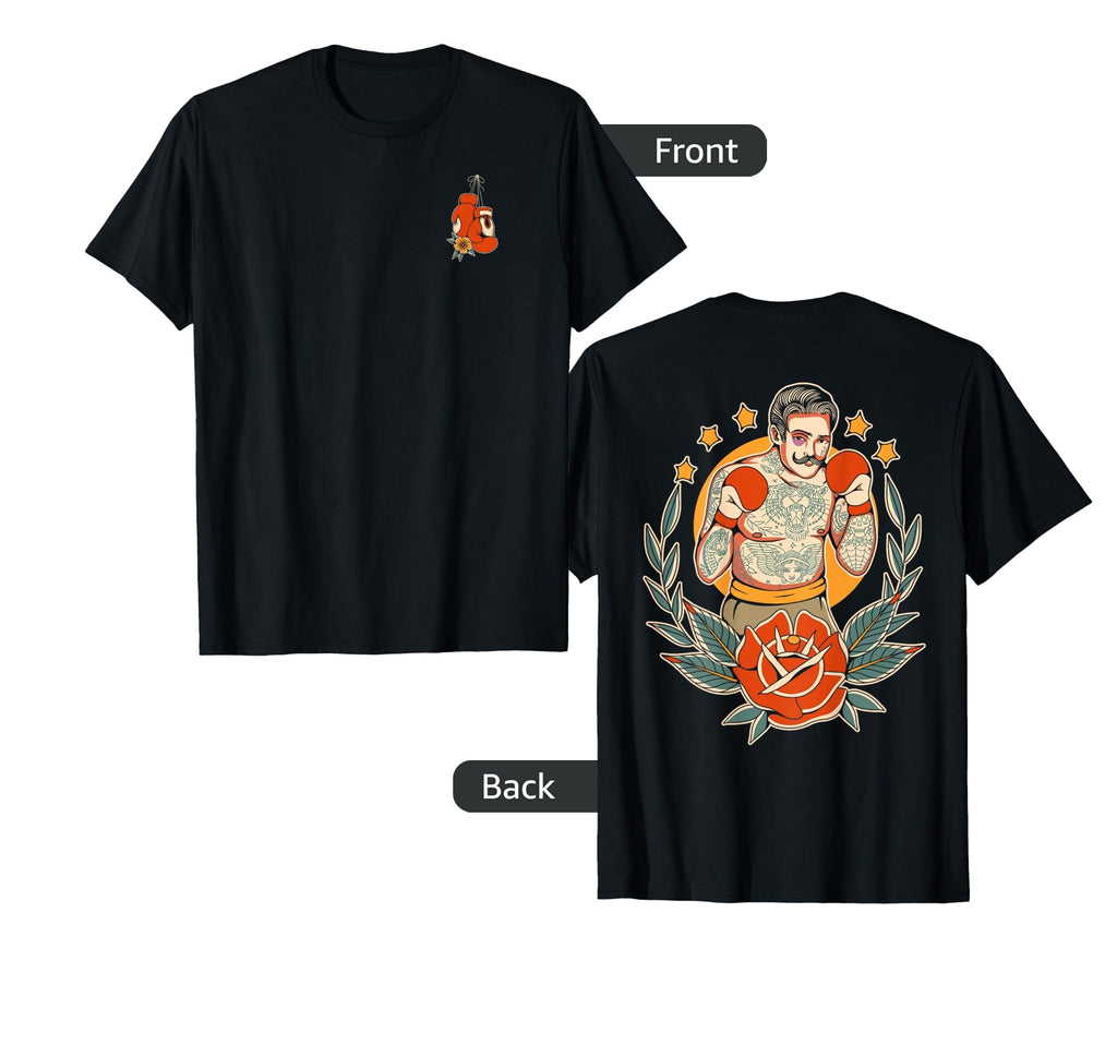 American Traditional Boxer Old T-Shirt - Aesthetic Graphic for Adults - T-Shirt, Sweatshirt, Hoodie