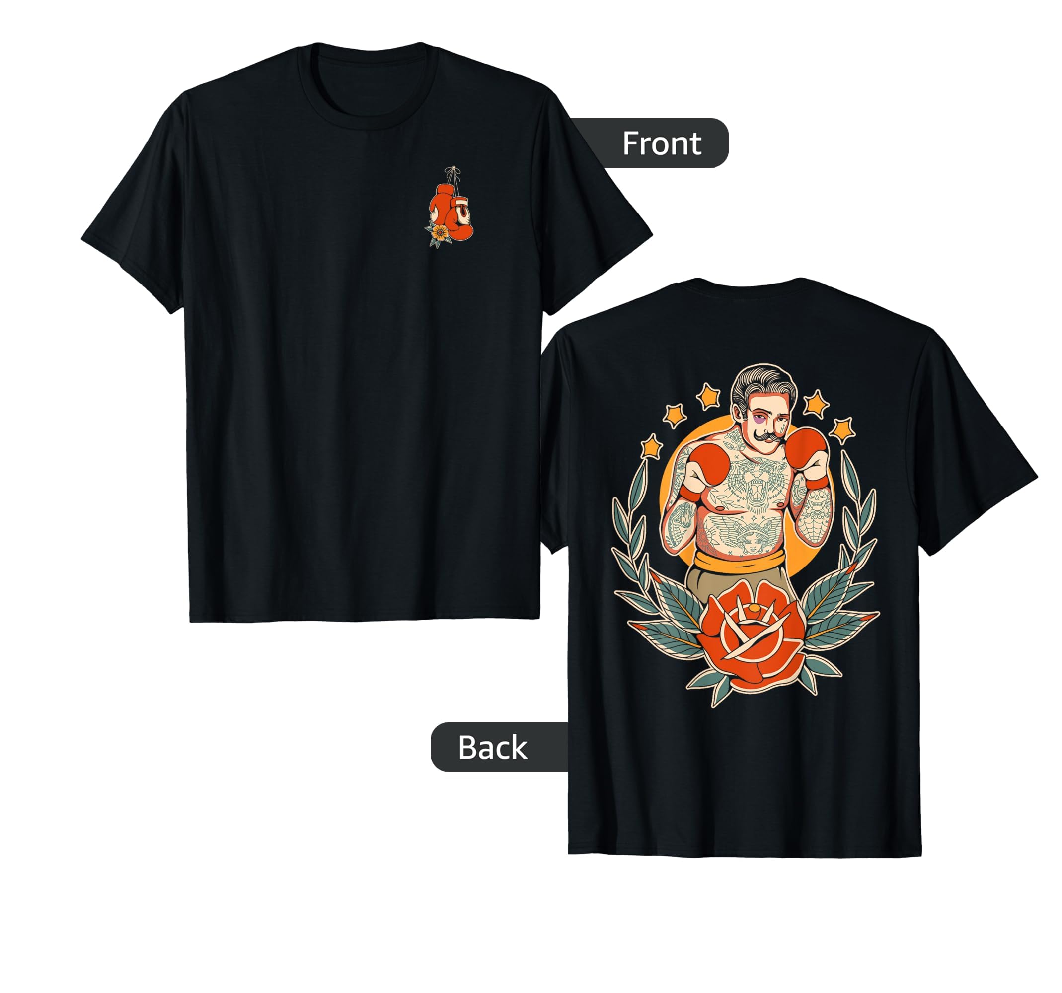 American Traditional Boxer Old T-Shirt - Aesthetic Graphic for Adults - T-Shirt, Sweatshirt, Hoodie